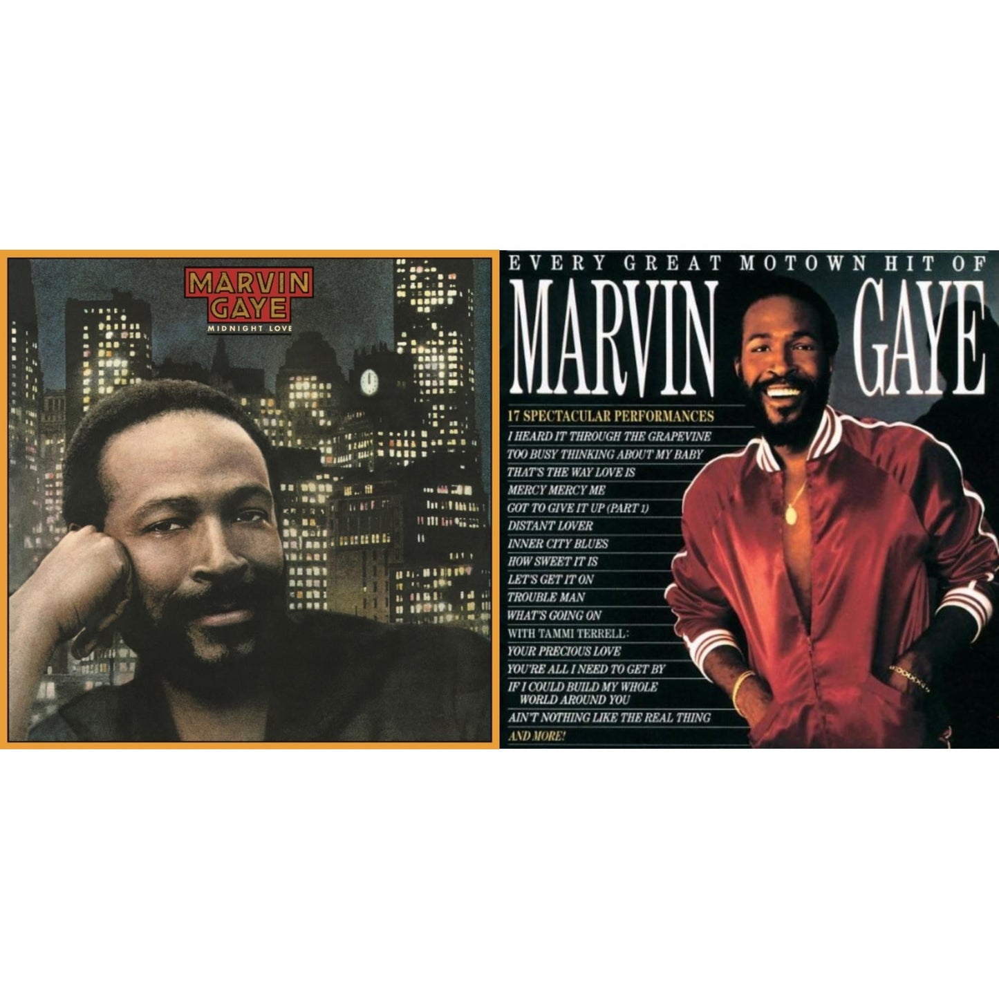 This is a 2 CD SKU bundle.
1.This CD is brand new.Format: CDMusic Style: SoulThis item's title is: Midnight LoveArtist: Marvin GayeLabel: SONY SPECIAL MARKETINGBarcode: 886976995324Release Date: 5/4/2010
2.This CD is brand new.