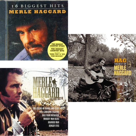 This is a 3 CD SKU bundle.
1.This CD is brand new.Format: CDMusic Style: CountryThis item's title is: 16 Biggest HitsArtist: Merle HaggardLabel: LEGACYBarcode: 886978311429Release Date: 1/18/2011
2.This CD is brand new.