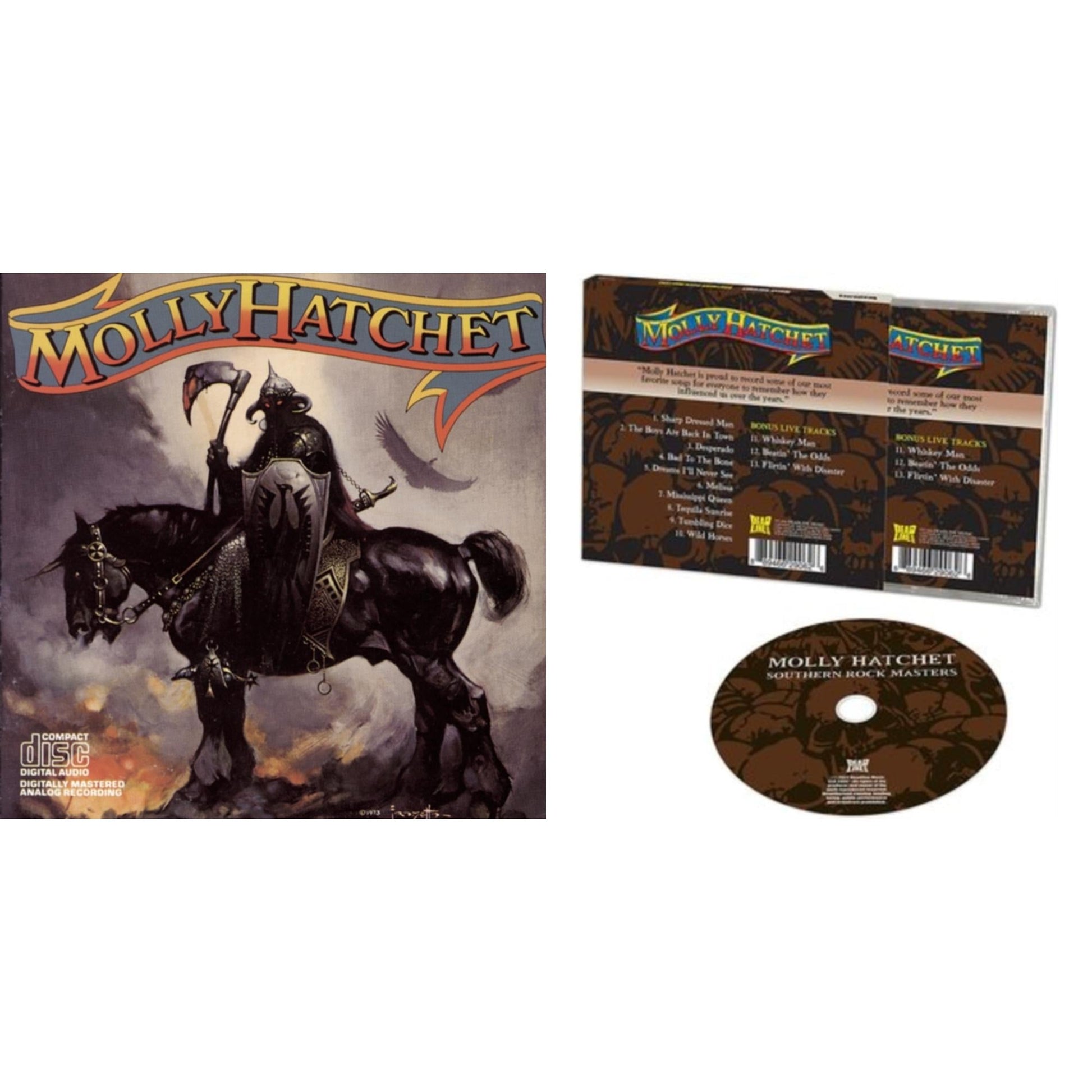 This is a 2 CD SKU bundle.
1.This CD is brand new.Format: CDMusic Style: Southern RockThis item's title is: Molly HatchetArtist: Molly HatchetLabel: SONY SPECIAL MARKETINGBarcode: 886972377629Release Date: 2/5/2008
2.This CD is brand new.