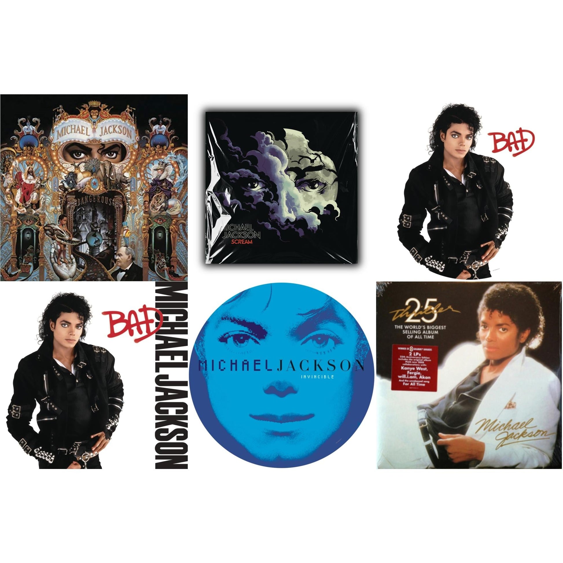 This is a 6 LP Vinyl SKU bundle.
1.This LP Vinyl is brand new.Format: LP VinylMusic Style: Pop RapThis item's title is: Dangerous (180G/2LP)Artist: Michael JacksonLabel: LEGACY/ EPICBarcode: 888751209312Release Date: 11/20/2015
2.
