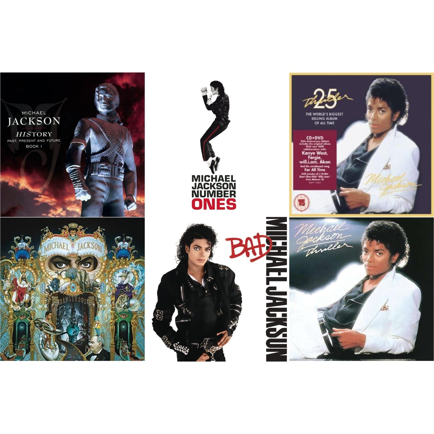History: Past Present & Future Book 1 & Bad & Number Ones & Thriller (25Th Anniversary Legacy Edition) & Thriller & Dangerous