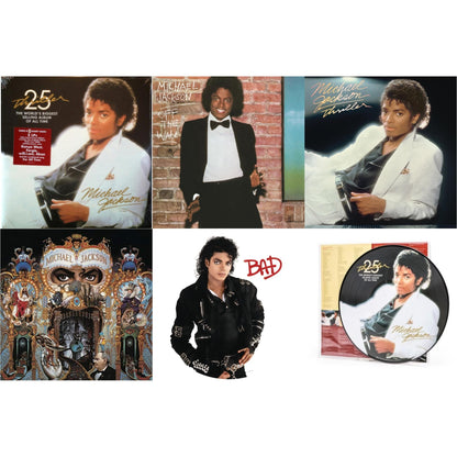 This is a 6 LP Vinyl SKU bundle.
1.This LP Vinyl is brand new.Format: LP VinylMusic Style: Pop RapThis item's title is: Thriller (25Th Anniversary Edition/2LP/180G/Gatefold)Artist: Michael JacksonLabel: LEGACYBarcode: 886972334417Release Date: 2/19/2008
2.This LP Vinyl is brand new.
