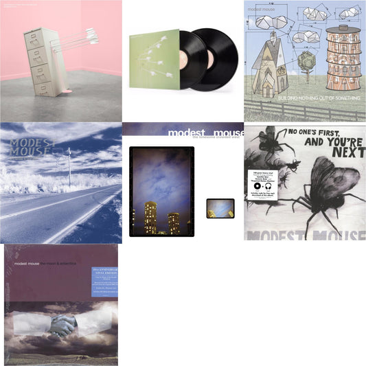This is a 7 LP Vinyl SKU bundle.
1.This LP Vinyl is brand new.Format: LP VinylThis item's title is: Good News For People Who Love Bad News (Deluxe) (2LP/Baby Pink & Spring Green Vinyl)Artist: Modest MouseBarcode: 196588302817Release Date: 5/17/2024
2.This LP Vinyl is brand new.