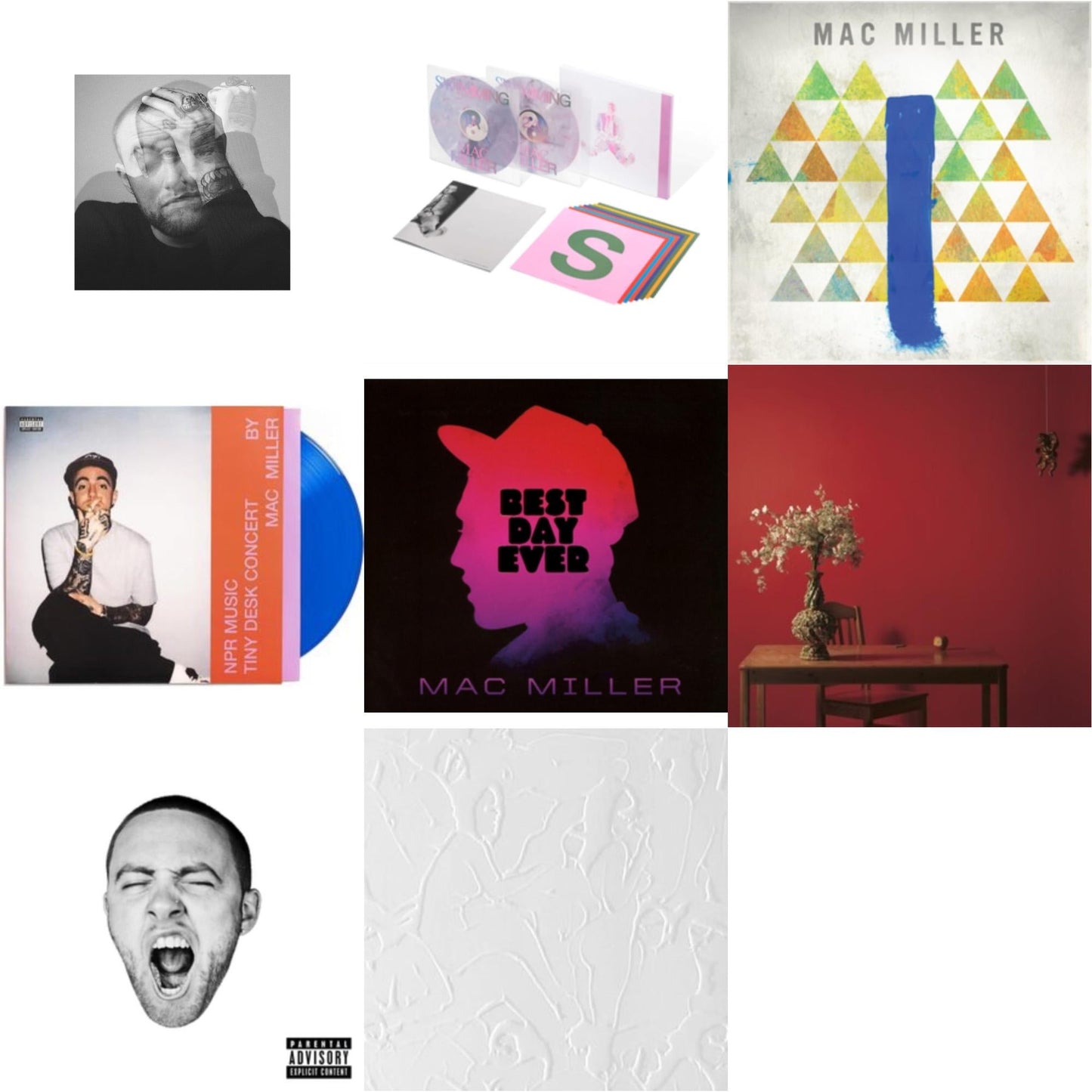 This is a 8 LP Vinyl SKU bundle.
1.This LP Vinyl is brand new.Format: LP VinylThis item's title is: Circles (2LP/Clear Vinyl)Artist: Mac MillerLabel: WARNER BROSBarcode: 093624905592Release Date: 5/29/2020
2.This LP Vinyl is brand new.