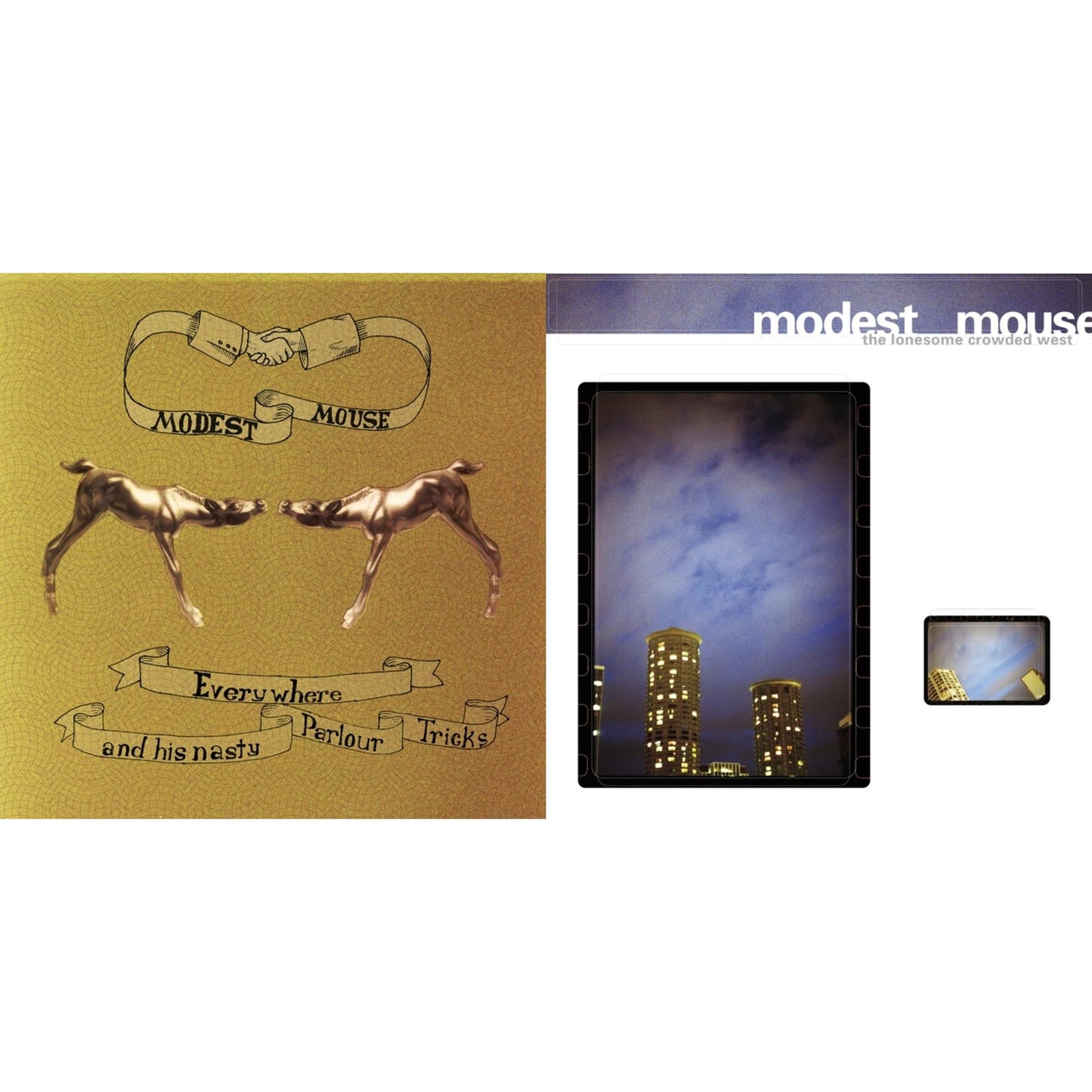 This is a 2 LP Vinyl SKU bundle.
1.This LP Vinyl is brand new.Format: LP VinylMusic Style: Indie RockThis item's title is: Everywhere & His Nasty Parlor Tricks (180G)Artist: Modest MouseLabel: EPICBarcode: 074646210413Release Date: 9/25/2001
2.This LP Vinyl is brand new.