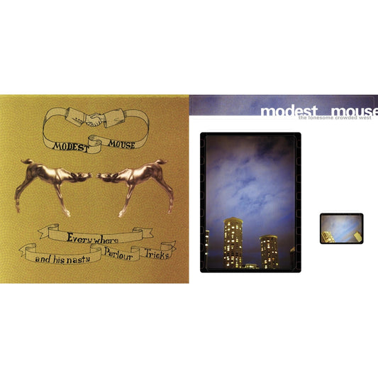 This is a 2 LP Vinyl SKU bundle.
1.This LP Vinyl is brand new.Format: LP VinylMusic Style: Indie RockThis item's title is: Everywhere & His Nasty Parlor Tricks (180G)Artist: Modest MouseLabel: EPICBarcode: 074646210413Release Date: 9/25/2001
2.This LP Vinyl is brand new.