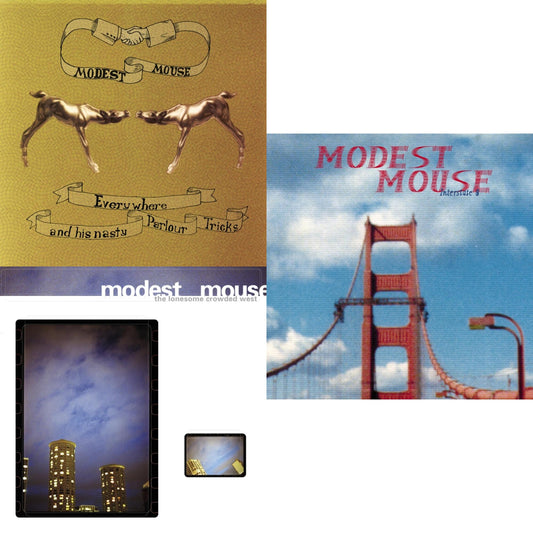 This is a 3 LP Vinyl SKU bundle.
1.This LP Vinyl is brand new.Format: LP VinylMusic Style: Indie RockThis item's title is: Everywhere & His Nasty Parlor Tricks (180G)Artist: Modest MouseLabel: EPICBarcode: 074646210413Release Date: 9/25/2001
2.This LP Vinyl is brand new.