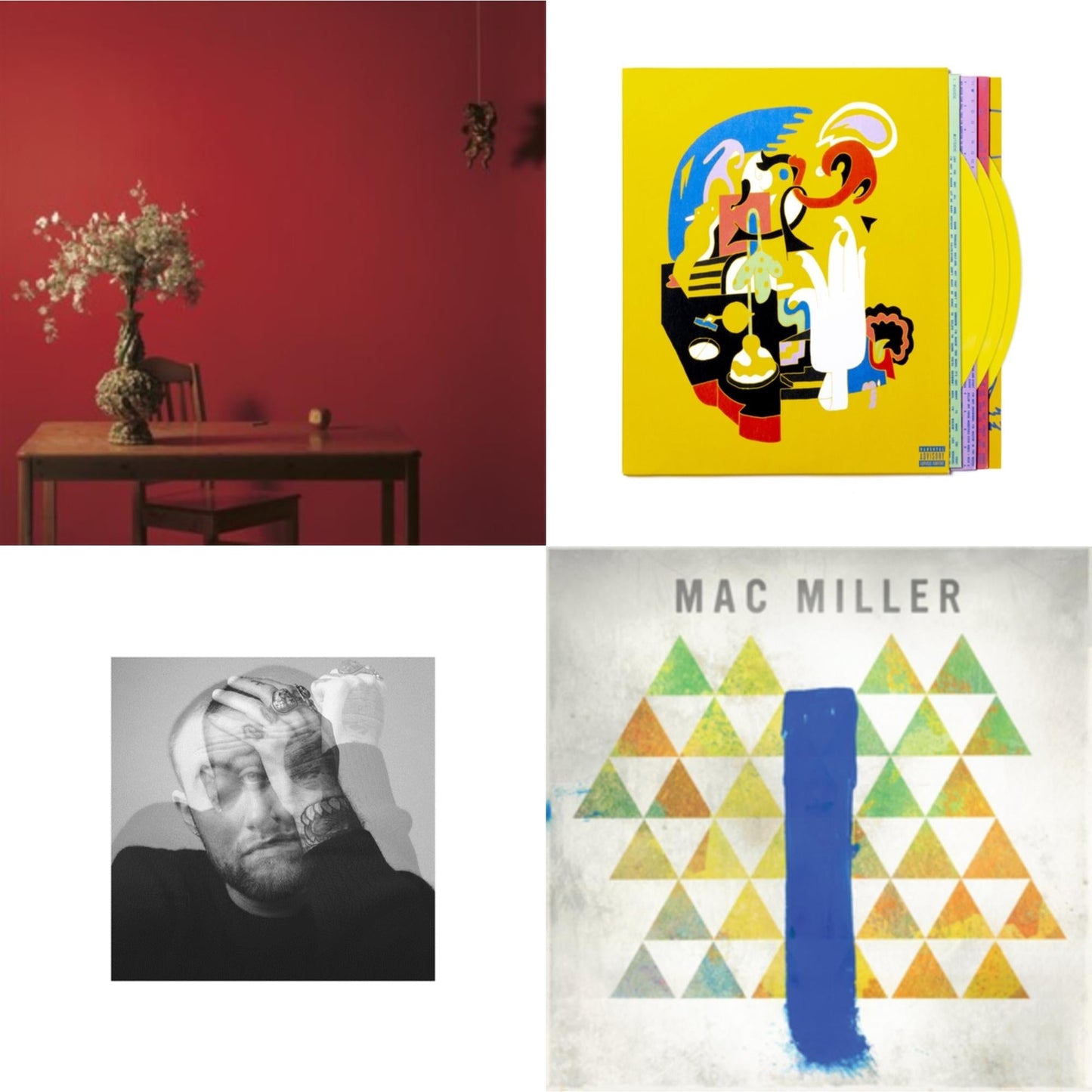 This is a 4 LP Vinyl SKU bundle.
1.This LP Vinyl is brand new.Format: LP VinylMusic Style: Cloud RapThis item's title is: Faces (3LP/Yellow Vinyl)Artist: Mac MillerLabel: WARNER BROS.Barcode: 093624881391Release Date: 10/15/2021
2.This LP Vinyl is brand new.