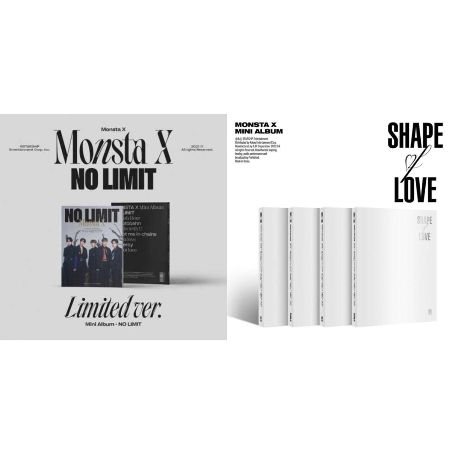 This is a 2 CD SKU bundle.
1.This CD is brand new.Format: CDMusic Style: TechnoThis item's title is: No Limit (Limited Ver.)Artist: Monsta XLabel: STARSHIPBarcode: 8804775250224Release Date: 11/26/2021
2.This CD is brand new.