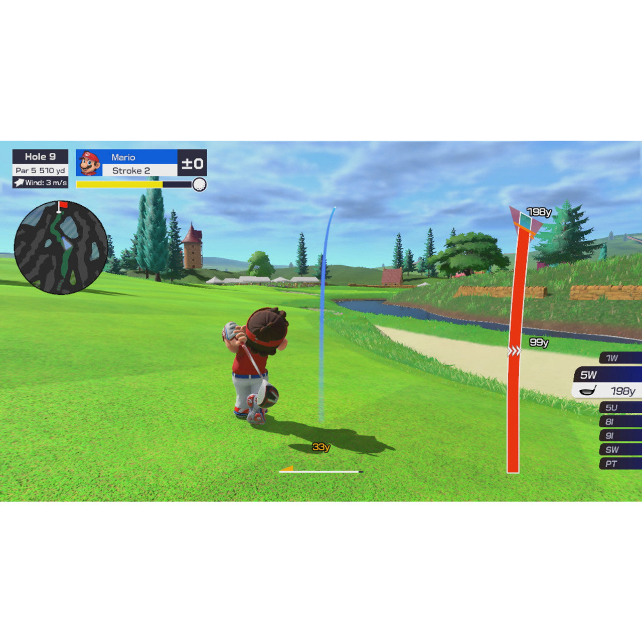 This is brand new.Tee off with family and friends in this content-packed Mario Golf game
 Hit the green with up to four players locally* or online** and golf with familiar Mushroom Kingdom characters. Modes range from Standard Golf to the energetic Speed Golf and an RPG-like golf adventure in story mode.