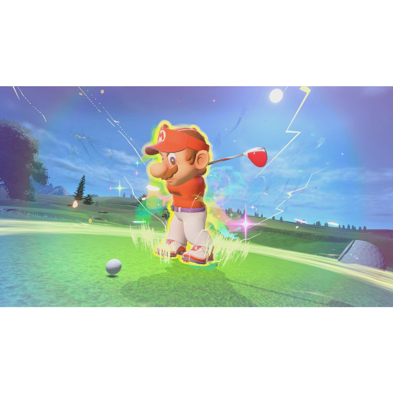 This is brand new.Tee off with family and friends in this content-packed Mario Golf game
 Hit the green with up to four players locally* or online** and golf with familiar Mushroom Kingdom characters. Modes range from Standard Golf to the energetic Speed Golf and an RPG-like golf adventure in story mode.