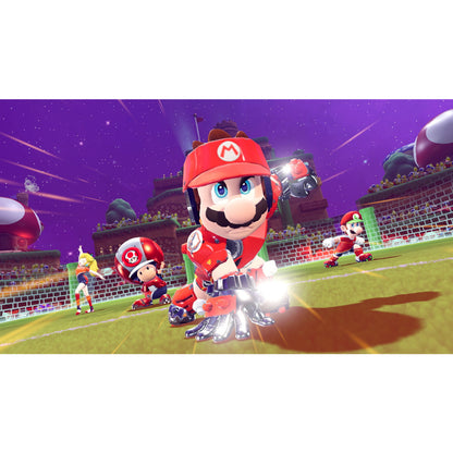 This is brand new.Tackle, pass, and score in battle soccer with the Mushroom Kingdom gang
 Introducing Strike, a 5-on-5, soccer-like sport with no rules—do whatever it takes to win! Get gritty and try score the most goals by tackling enemies, using items, and pulling off score-boosting special shots.