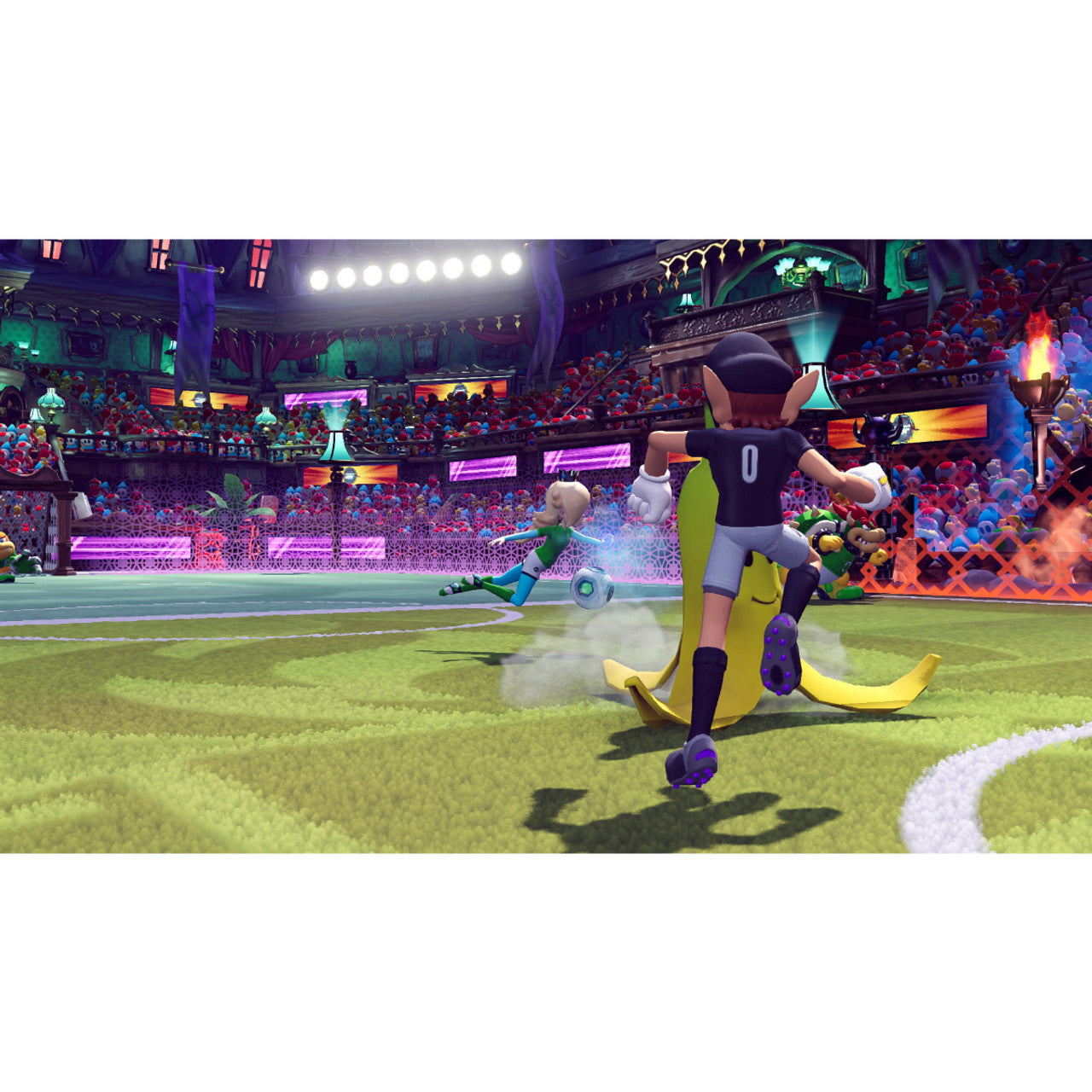 This is brand new.Tackle, pass, and score in battle soccer with the Mushroom Kingdom gang
 Introducing Strike, a 5-on-5, soccer-like sport with no rules—do whatever it takes to win! Get gritty and try score the most goals by tackling enemies, using items, and pulling off score-boosting special shots.