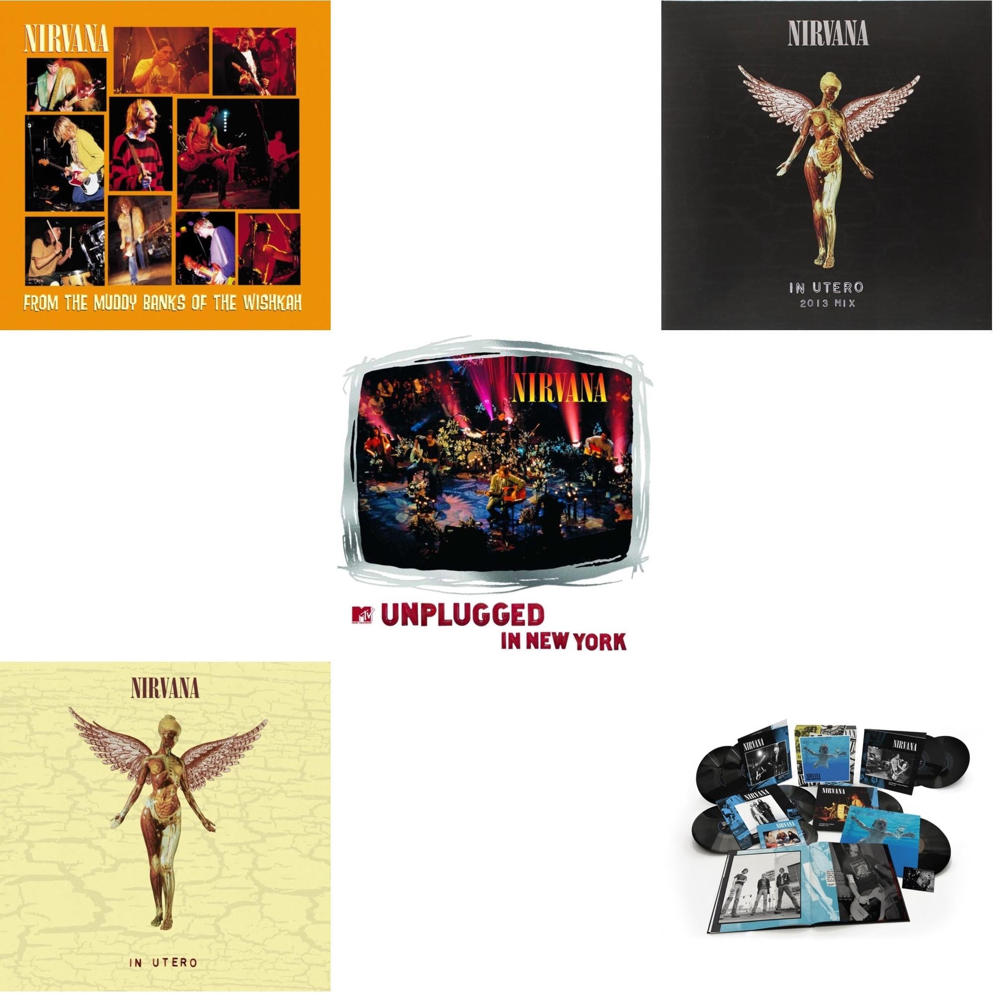 This is a 5 LP Vinyl SKU bundle.
1.This LP Vinyl is brand new.Format: LP VinylMusic Style: Alternative RockThis item's title is: Nevermind (30Th Anniversary/Super Deluxe/8LP/7Inch)Artist: NirvanaLabel: GEFFENBarcode: 602435979861Release Date: 5/27/2022
2.This LP Vinyl is brand new.