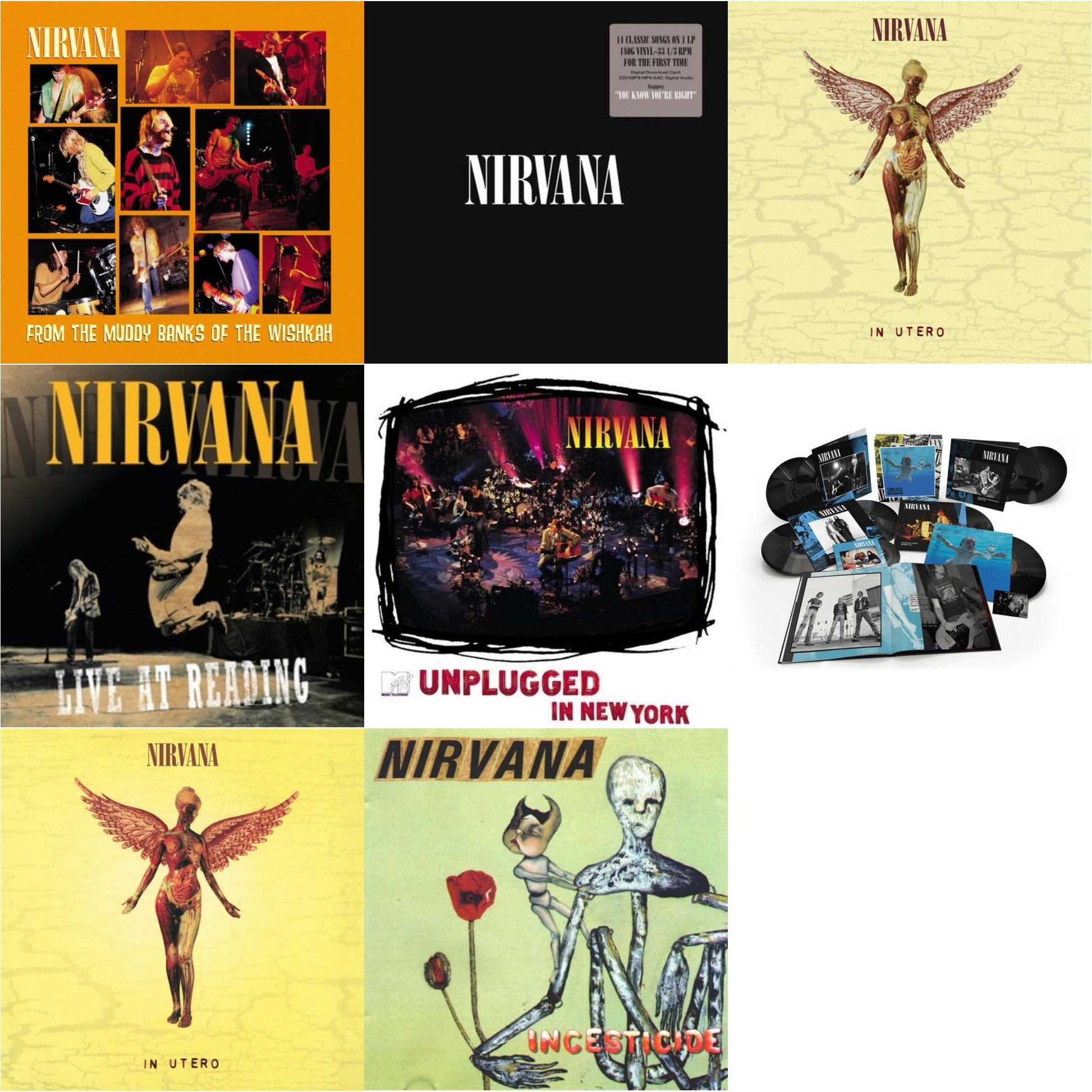 This is a 8 LP Vinyl SKU bundle.
1.This LP Vinyl is brand new.Format: LP VinylMusic Style: Alternative RockThis item's title is: Nevermind (30Th Anniversary/Super Deluxe/8LP/7Inch)Artist: NirvanaLabel: GEFFENBarcode: 602435979861Release Date: 5/27/2022
2.This LP Vinyl is brand new.