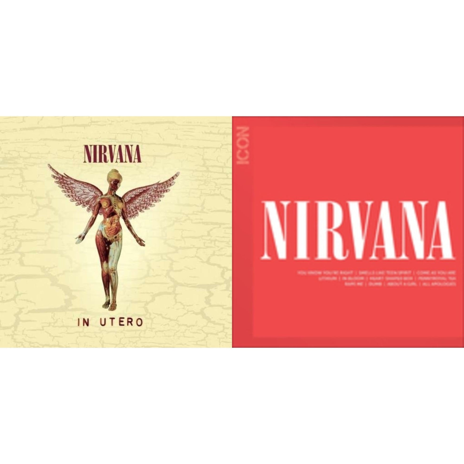 This is a 2 CD SKU bundle.
1.This CD is brand new.Format: CDMusic Style: GrungeThis item's title is: In UteroArtist: NirvanaLabel: GEFFENBarcode: 602537502950Release Date: 9/24/2013
2.This CD is brand new.