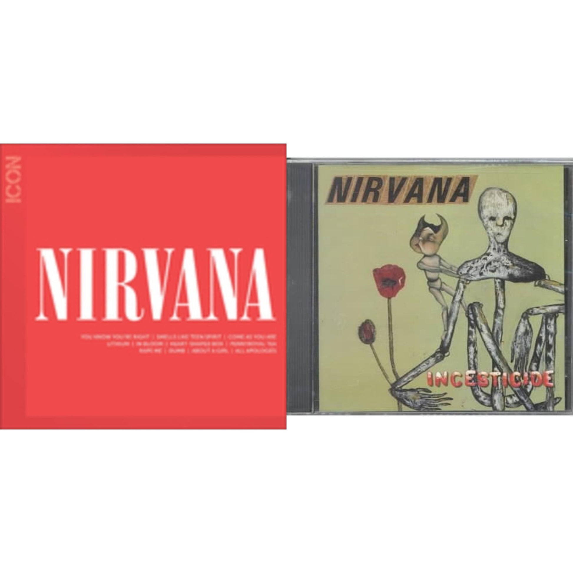 This is a 2 CD SKU bundle.
1.This CD is brand new.Format: CDMusic Style: GrungeThis item's title is: IconArtist: NirvanaLabel: GEFFENBarcode: 602527473260Release Date: 8/31/2010
2.This CD is brand new.
