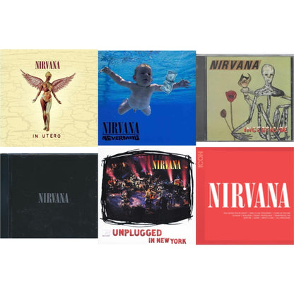This is a 6 CD SKU bundle.
1.This CD is brand new.Format: CDMusic Style: GrungeThis item's title is: IconArtist: NirvanaLabel: GEFFENBarcode: 602527473260Release Date: 8/31/2010
2.This CD is brand new.