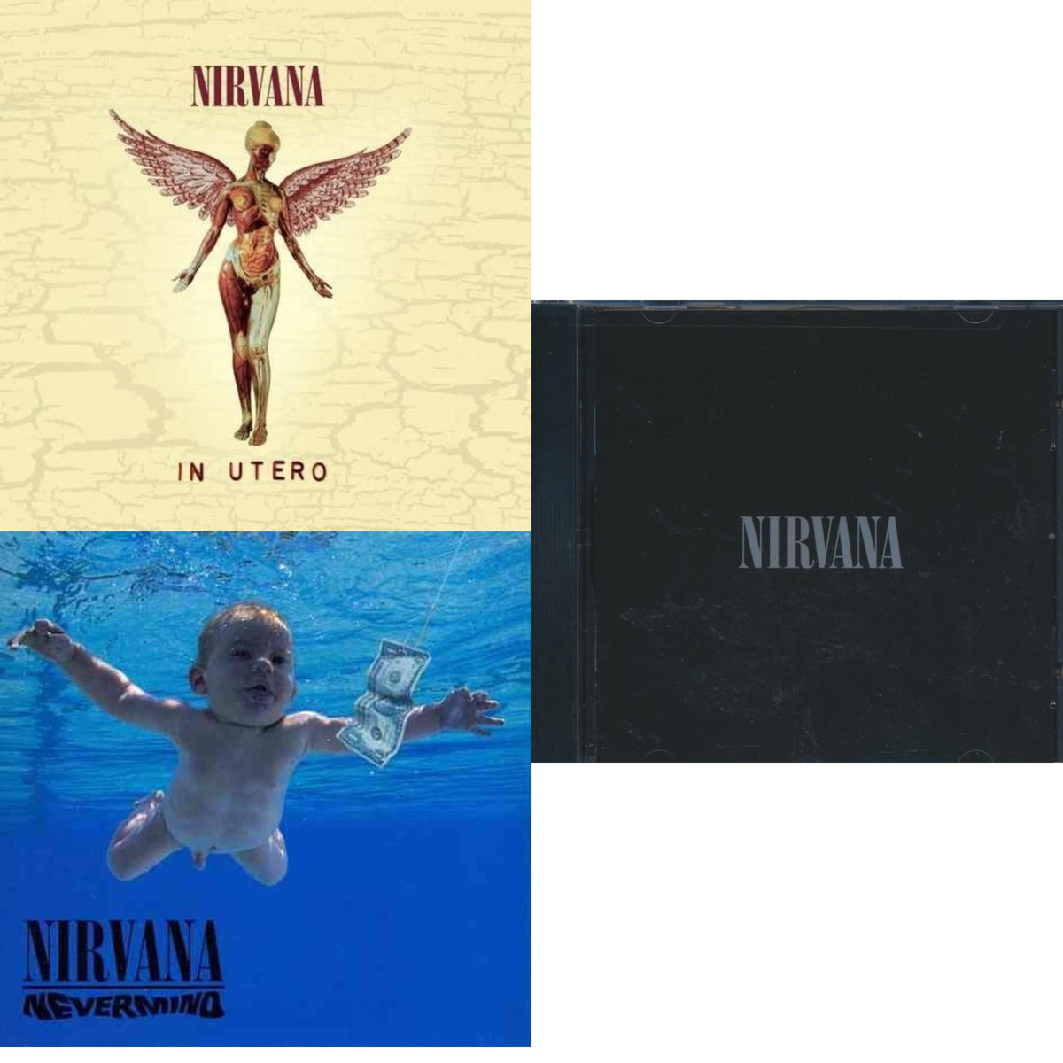 This is a 3 CD SKU bundle.
1.This CD is brand new.Format: CDMusic Style: GrungeThis item's title is: In UteroArtist: NirvanaLabel: GEFFENBarcode: 602537502950Release Date: 9/24/2013
2.This CD is brand new.
