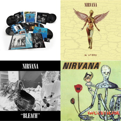 This is a 4 LP Vinyl SKU bundle.
1.This LP Vinyl is brand new.Format: LP VinylMusic Style: GrungeThis item's title is: BleachArtist: NirvanaLabel: SUBPOPBarcode: 098787003413Release Date: 10/1/1993
2.This LP Vinyl is brand new.