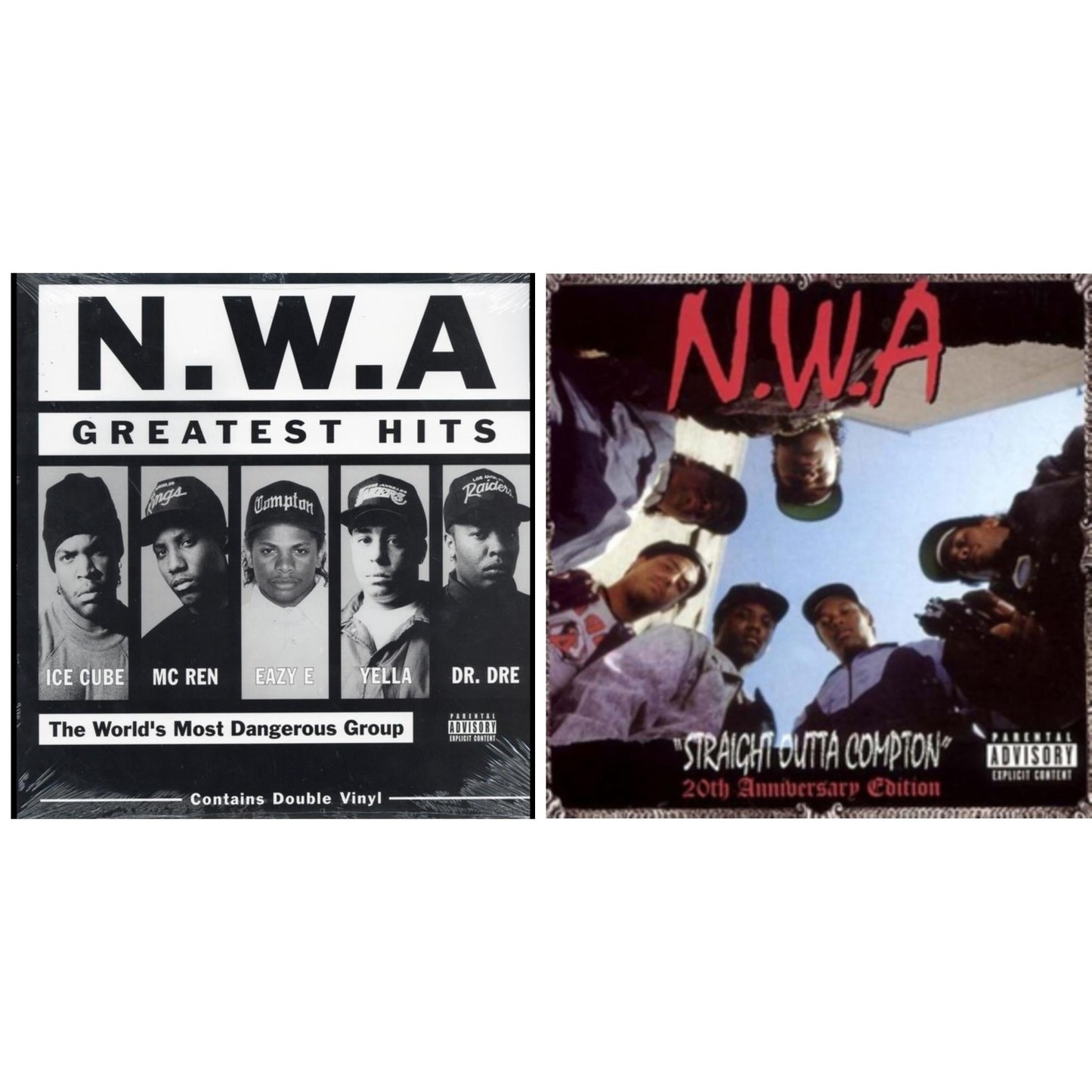 This is a 2 LP Vinyl SKU bundle.
1.This LP Vinyl is brand new.Format: LP VinylMusic Style: GangstaThis item's title is: N.W.A. Greatest HitsArtist: N.W.A.Barcode: 724354093210Release Date: 1/7/2003
2.This LP Vinyl is brand new.