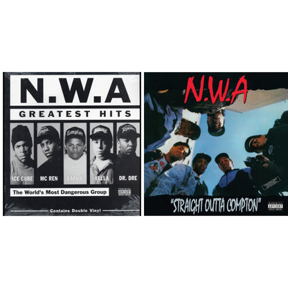 This is a 2 LP Vinyl SKU bundle.
1.This LP Vinyl is brand new.Format: LP VinylMusic Style: GangstaThis item's title is: N.W.A. Greatest HitsArtist: N.W.A.Barcode: 724354093210Release Date: 1/7/2003
2.This LP Vinyl is brand new.