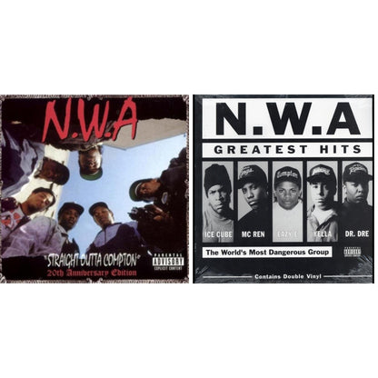 This is a 2 LP Vinyl SKU bundle.
1.This LP Vinyl is brand new.Format: LP VinylMusic Style: GangstaThis item's title is: Straight Outta (20Th Anniversary Edition)Artist: N.W.A.Label: PRIORITYBarcode: 5099951123918Release Date: 12/4/2007
2.This LP Vinyl is brand new.