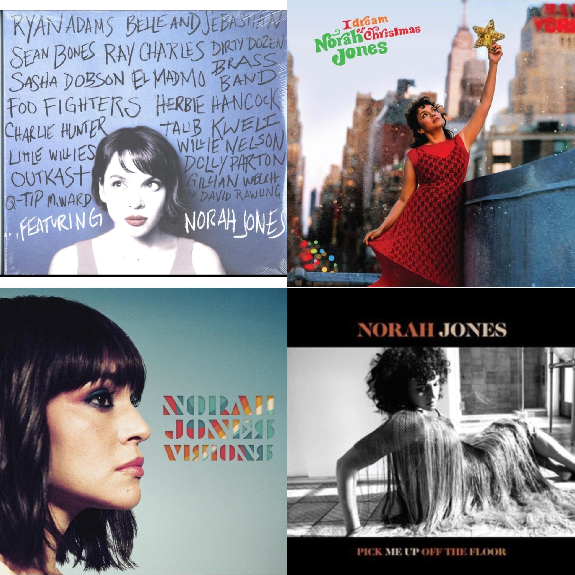 This is a 4 LP Vinyl SKU bundle.
1.This LP Vinyl is brand new.Format: LP VinylMusic Style: Pop RockThis item's title is: FeaturingArtist: Norah JonesLabel: Blue NoteBarcode: 5099990986819Release Date: 11/16/2010
2.This LP Vinyl is brand new.