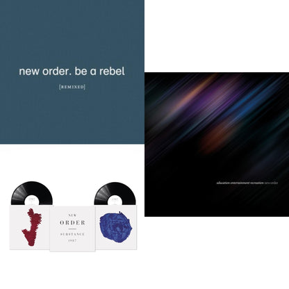 This is a 3 LP Vinyl SKU bundle.
1.This LP Vinyl is brand new.Format: LP VinylThis item's title is: Be A Rebel Remixed (Limited Edition/Clear LP Vinyl)Artist: New OrderLabel: MUTEBarcode: 5400863043919Release Date: 9/10/2021
2.This LP Vinyl is brand new.