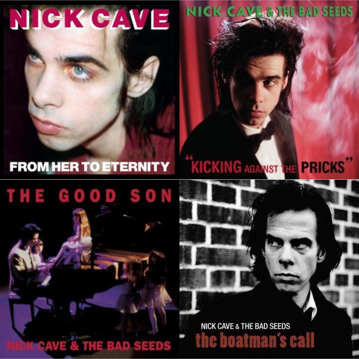 This is a 4 LP Vinyl SKU bundle.
1.This LP Vinyl is brand new.Format: LP VinylMusic Style: Alternative RockThis item's title is: From Her To EternityArtist: Nick & The Bad Seeds CaveLabel:  A BMG COMPANY MUTEBarcode: 5414939710117Release Date: 7/8/2014
2.This LP Vinyl is brand new.