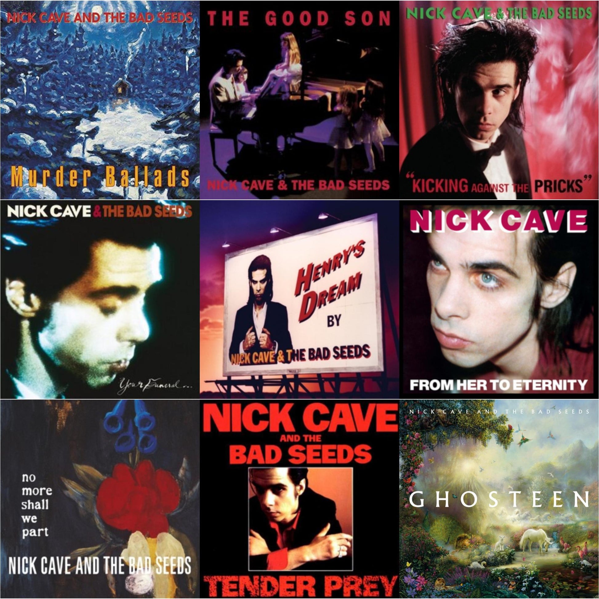 This is a 9 LP Vinyl SKU bundle.
1.This LP Vinyl is brand new.Format: LP VinylMusic Style: HardcoreThis item's title is: Ghosteen (2LP/Dl Code)Artist: Nick & The Bad Seeds CaveLabel: GHOSTEEN LTDBarcode: 5056167114796Release Date: 7/25/2022
2.This LP Vinyl is brand new.