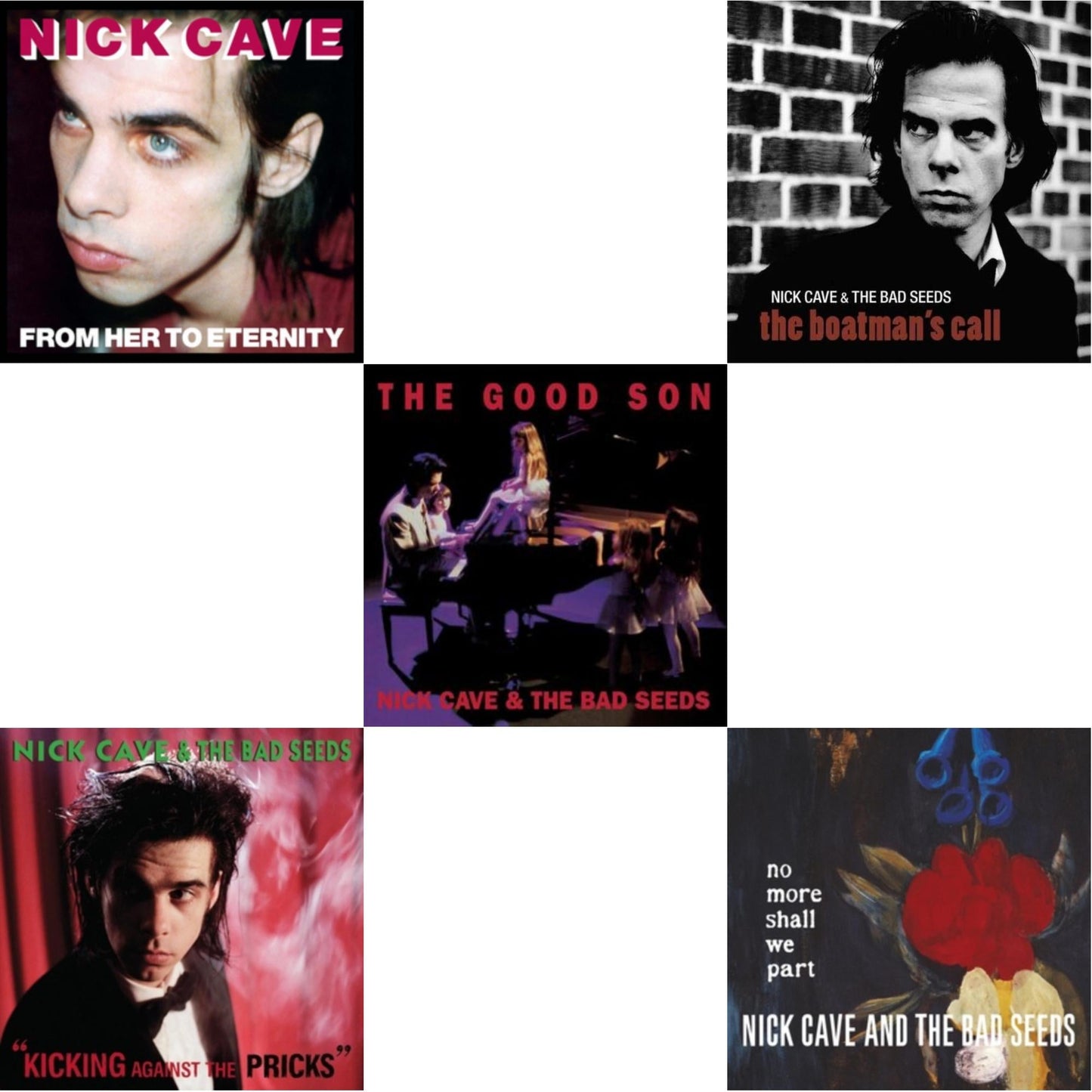 This is a 5 LP Vinyl SKU bundle.
1.This LP Vinyl is brand new.Format: LP VinylMusic Style: Alternative RockThis item's title is: From Her To EternityArtist: Nick & The Bad Seeds CaveLabel:  A BMG COMPANY MUTEBarcode: 5414939710117Release Date: 7/8/2014
2.This LP Vinyl is brand new.