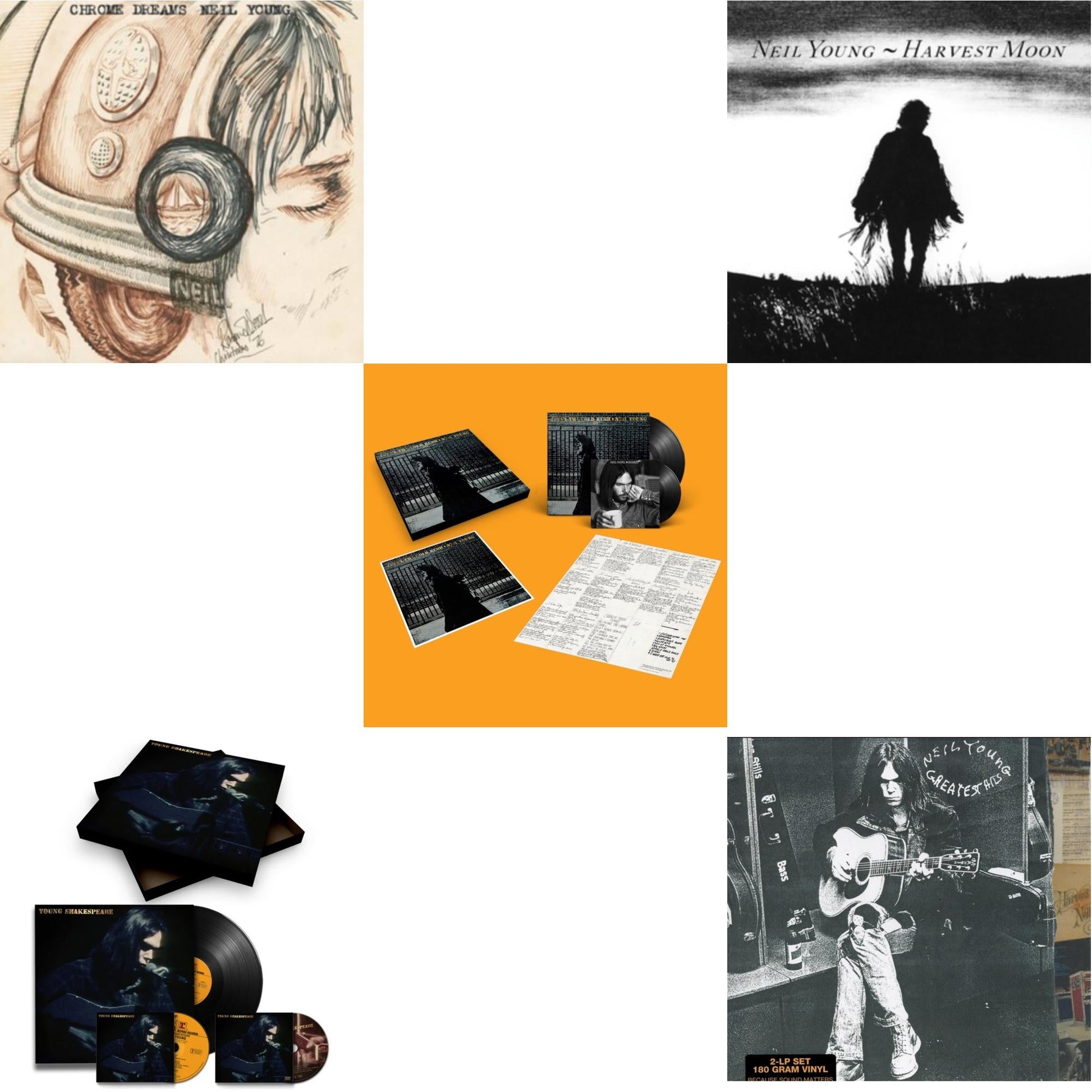 This is a 5 LP Vinyl SKU bundle.
1.This LP Vinyl is brand new.Format: LP VinylMusic Style: Folk RockThis item's title is: Chrome Dreams (2LP)Artist: Neil YoungLabel: REPRISEBarcode: 093624869375Release Date: 8/11/2023
2.This LP Vinyl is brand new.