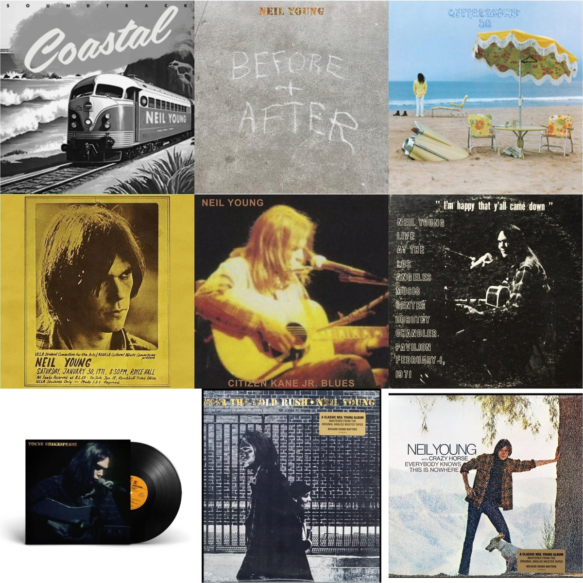 Coastal Ost & Before & After (Clear LP Vinyl) (I) & On The Beach (Clear LP Vinyl/50Th Ann) & Royce Hall 1971 & Citizen Kane Jr. Blues 1974 (Live At The Bottom Line) & Dorothy Chandler Pavilion 1971 & Young Shakespeare & After The Gold Rush
