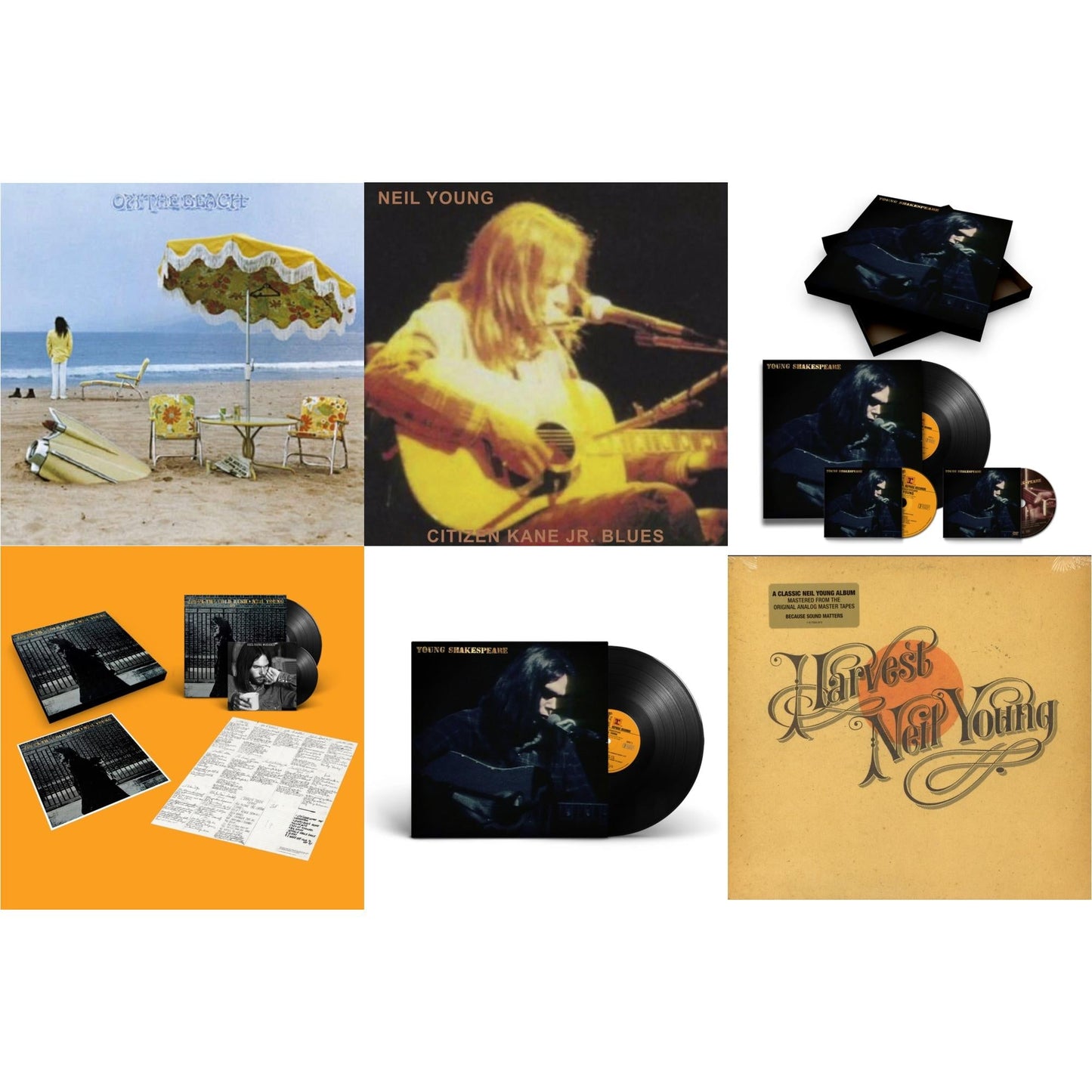 This is a 6 LP Vinyl SKU bundle.
1.This LP Vinyl is brand new.Format: LP VinylThis item's title is: Citizen Kane Jr. Blues 1974 (Live At The Bottom Line)Artist: Neil YoungLabel: REPRISEBarcode: 093624885108Release Date: 5/20/2022
2.This LP Vinyl is brand new.