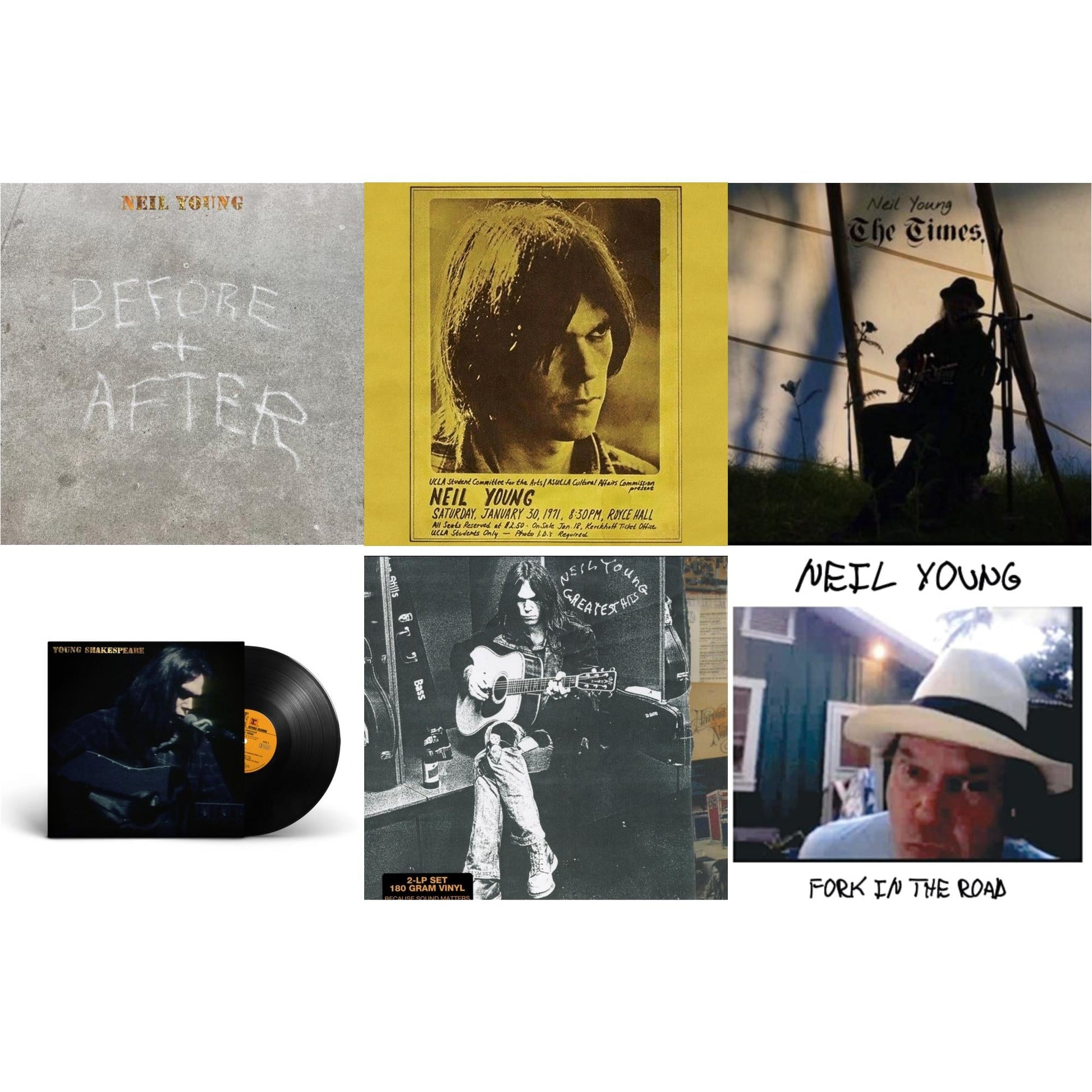 This is a 6 LP Vinyl SKU bundle.
1.This LP Vinyl is brand new.Format: LP VinylThis item's title is: Before & After (Clear LP Vinyl) (I)Artist: Neil YoungBarcode: 093624849445Release Date: 12/8/2023
2.This LP Vinyl is brand new.