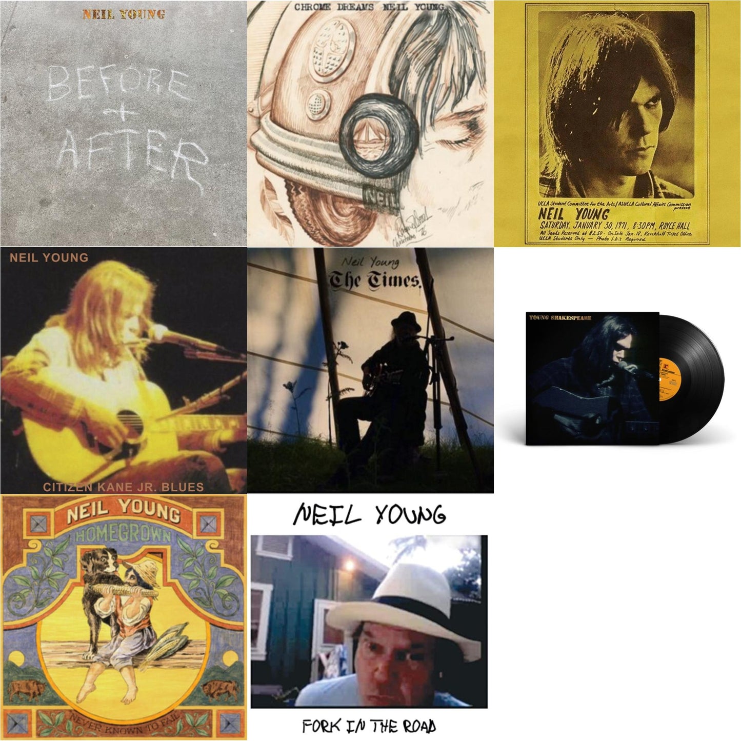 Before & After (Clear LP Vinyl) (I) & Chrome Dreams (2LP) & Royce Hall 1971 & Citizen Kane Jr. Blues 1974 (Live At The Bottom Line) & Times & Young Shakespeare & Homegrown & Fork In The Road (140G)