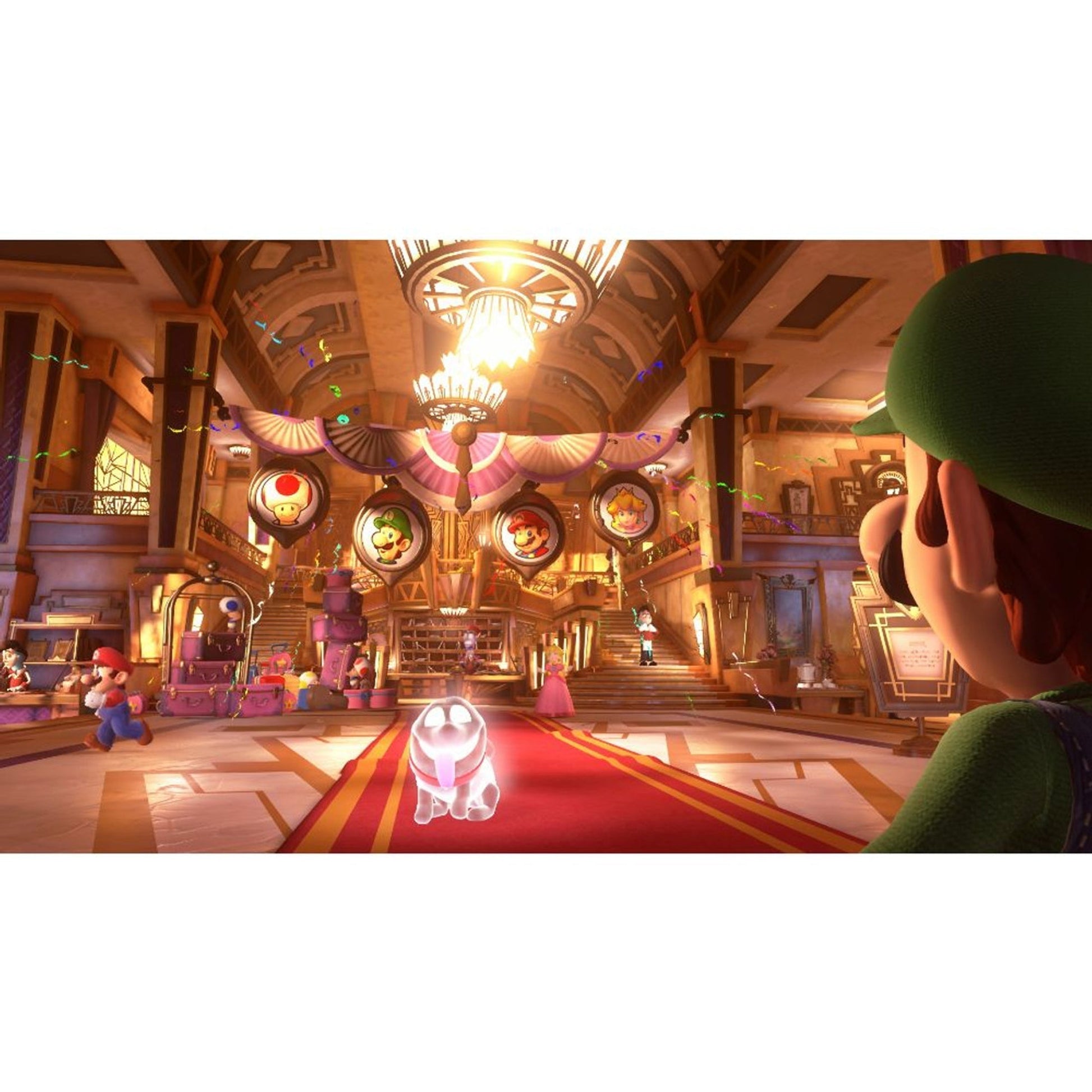 This is brand new.Luigi’s dream vacation turns into a ghostly—and gooey— nightmare!  Luigi embarks on a dream vacation with Mario and friends upon receiving an invitation to a luxurious hotel.