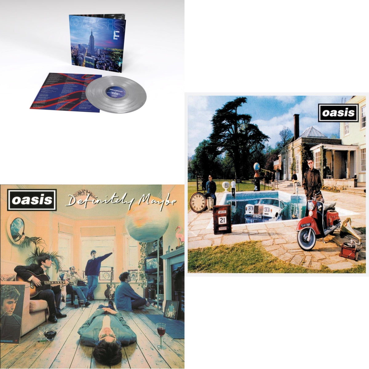 Standing On The Shoulder Of Giants (25Th Anniversary/Silver LP Vinyl) & Definitely Maybe & Be Here Now