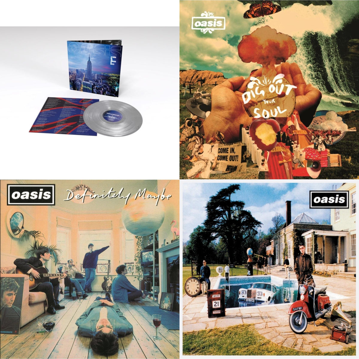 Standing On The Shoulder Of Giants (25Th Anniversary/Silver LP Vinyl) & Dig Out Your Soul (2LP) & Definitely Maybe & Be Here Now