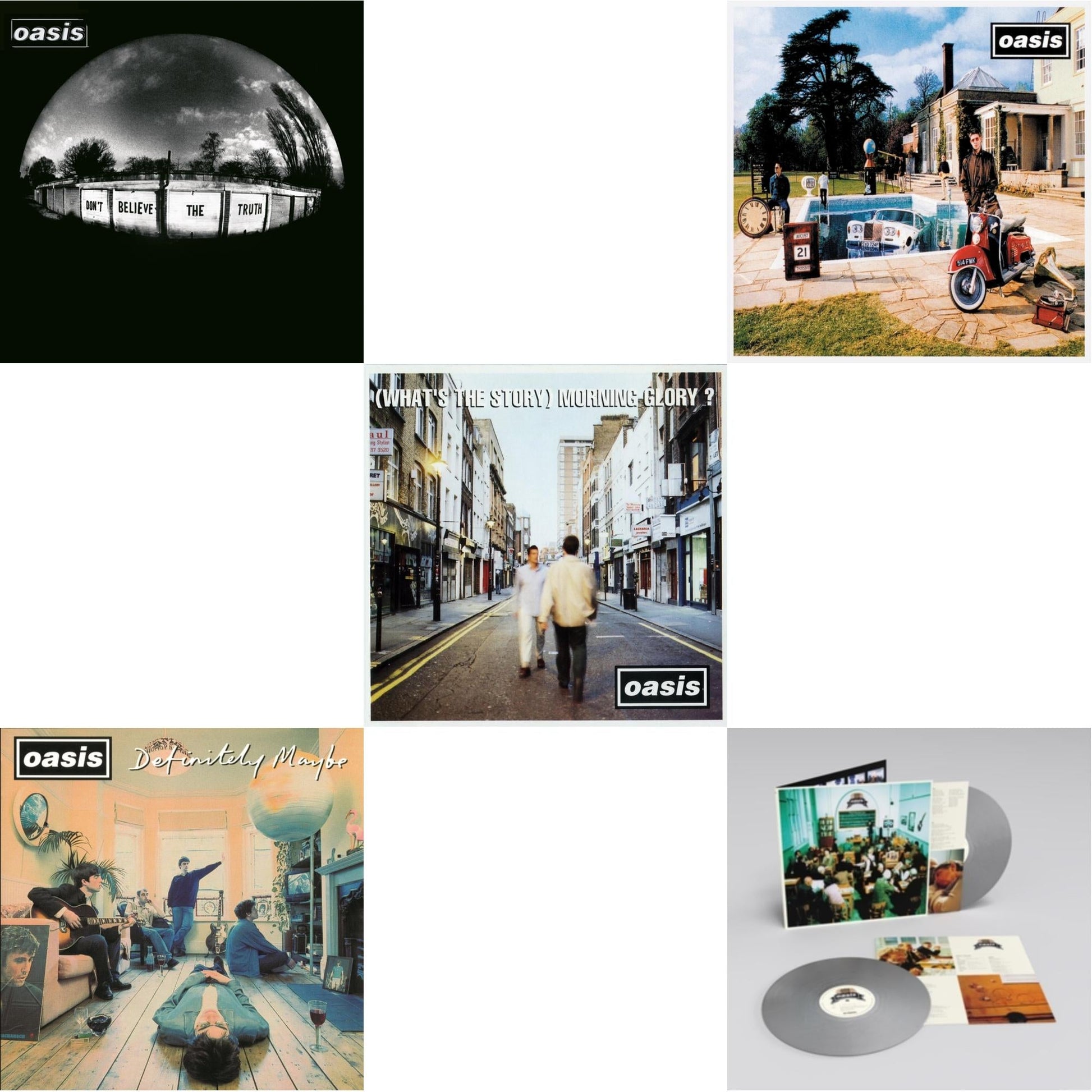 This is a 5 LP Vinyl SKU bundle.
1.This LP Vinyl is brand new.Format: LP VinylThis item's title is: Don't Believe The Truth (180G)Artist: OasisLabel: WHOLESALEBarcode: 5051961030013Release Date: 8/11/2020
2.This LP Vinyl is brand new.