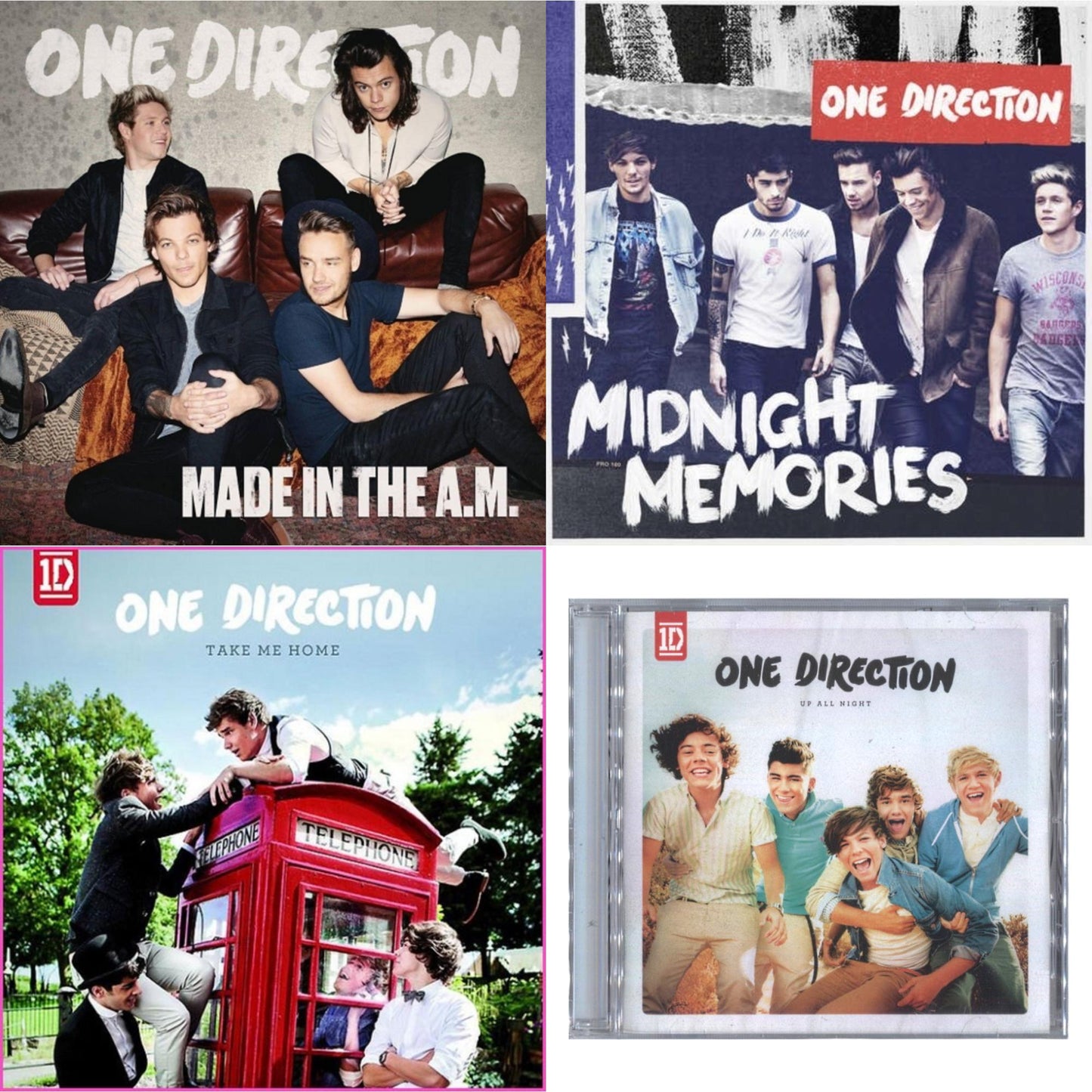 This is a 4 CD SKU bundle.
1.This CD is brand new.Format: CDMusic Style: Indie RockThis item's title is: Made In The A.M.Artist: One DirectionLabel: COLUMBIA/ SYCOBarcode: 888751307926Release Date: 11/13/2015
2.This CD is brand new.