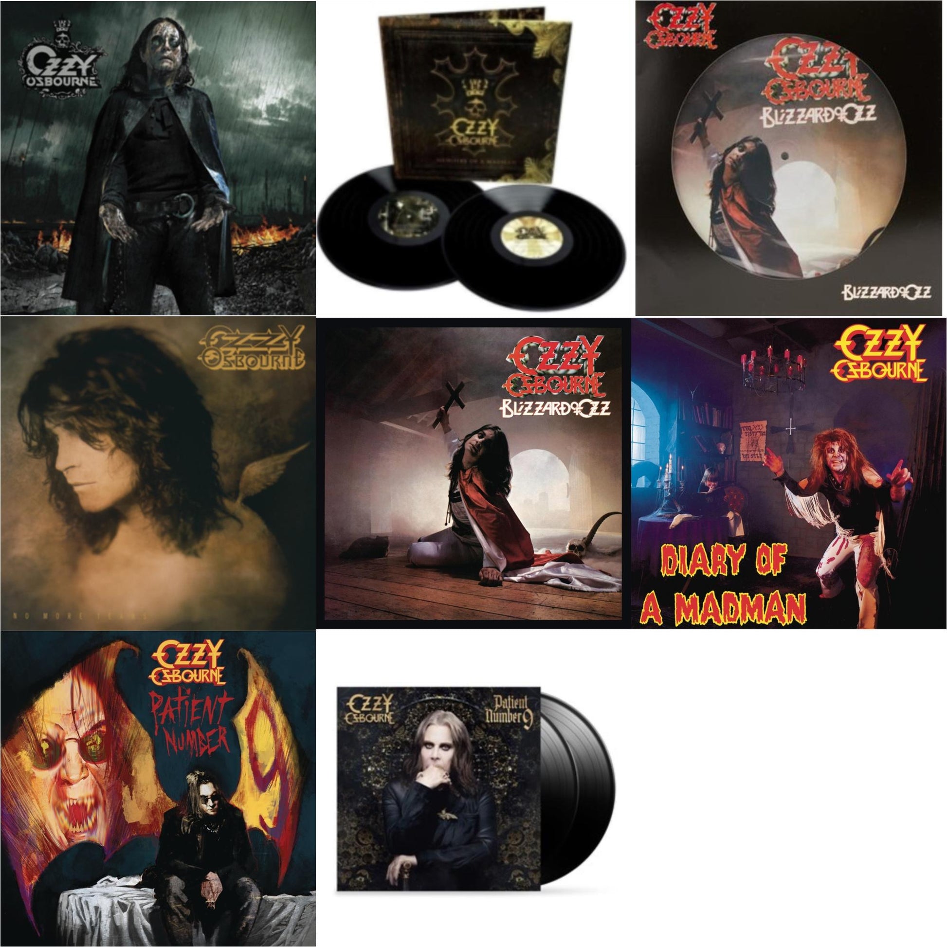 This is a 8 LP Vinyl SKU bundle.
1.This LP Vinyl is brand new.Format: LP VinylMusic Style: Heavy MetalThis item's title is: No More Tears (2LP)Artist: Ozzy OsbourneLabel: LEGACYBarcode: 194398772714Release Date: 9/17/2021
2.This LP Vinyl is brand new.
