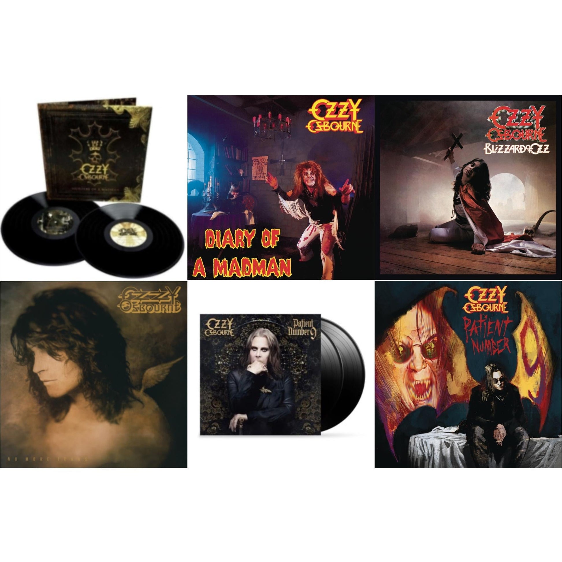 This is a 6 LP Vinyl SKU bundle.
1.This LP Vinyl is brand new.Format: LP VinylMusic Style: Heavy MetalThis item's title is: No More Tears (2LP)Artist: Ozzy OsbourneLabel: LEGACYBarcode: 194398772714Release Date: 9/17/2021
2.This LP Vinyl is brand new.