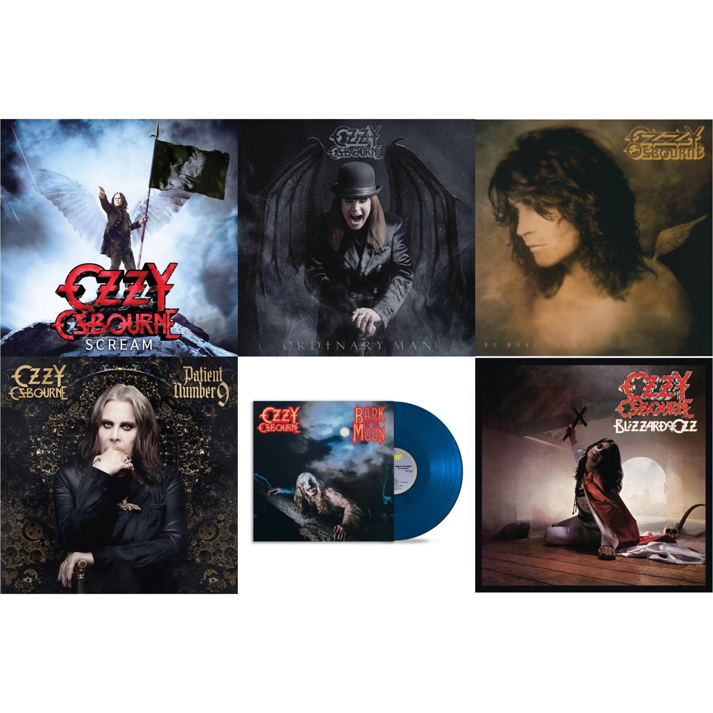 Scream (2LP) & Ordinary Man (140G) & No More Tears (2LP) & Patient Number 9 (Picture Disc/2LP) & Bark At The Moon (40Th Anniversary) (Translucent Cobalt Blue LP Vinyl) & Blizzard Of Ozz (180G/30Th Anniversary Legacy Edition)