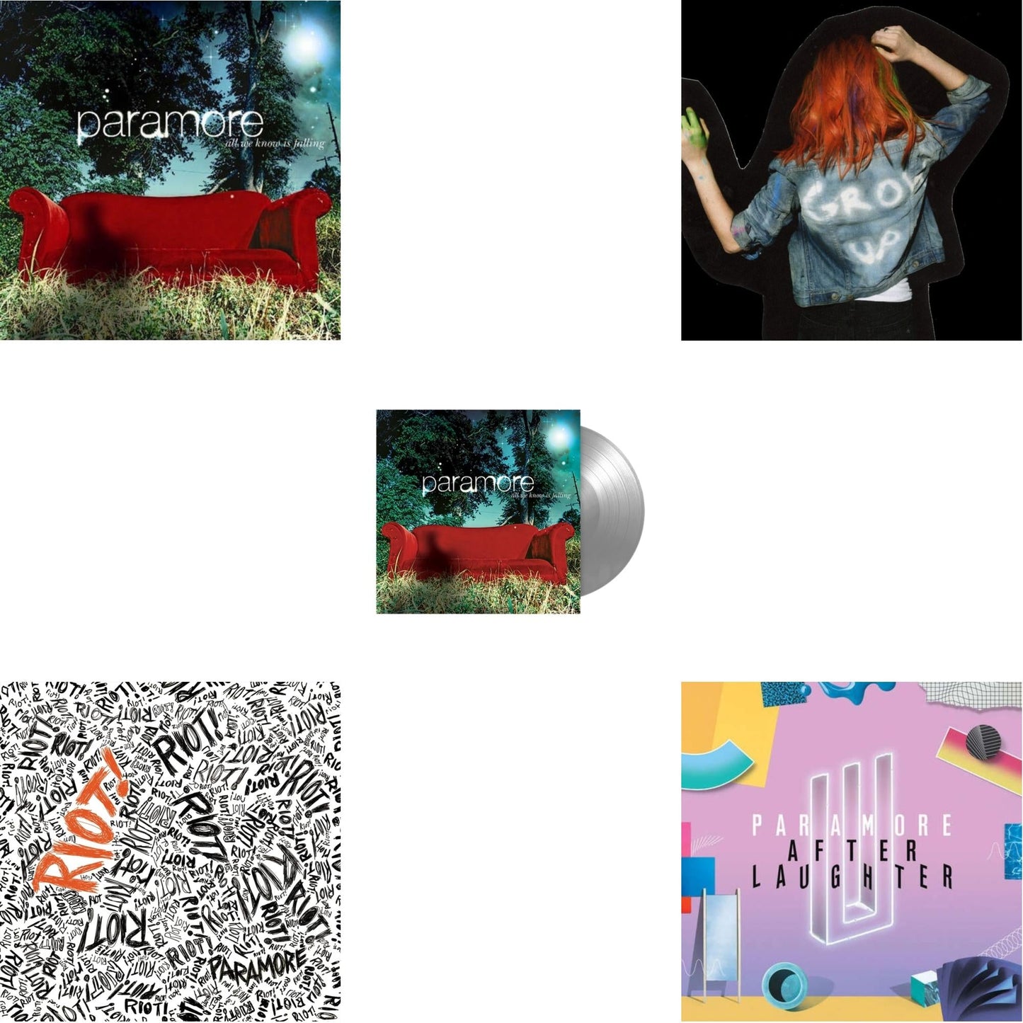 This is a 5 LP Vinyl SKU bundle.
1.This LP Vinyl is brand new.Format: LP VinylThis item's title is: Paramore (2LP)Artist: ParamoreBarcode: 075678617393Release Date: 1/5/2024
2.This LP Vinyl is brand new.