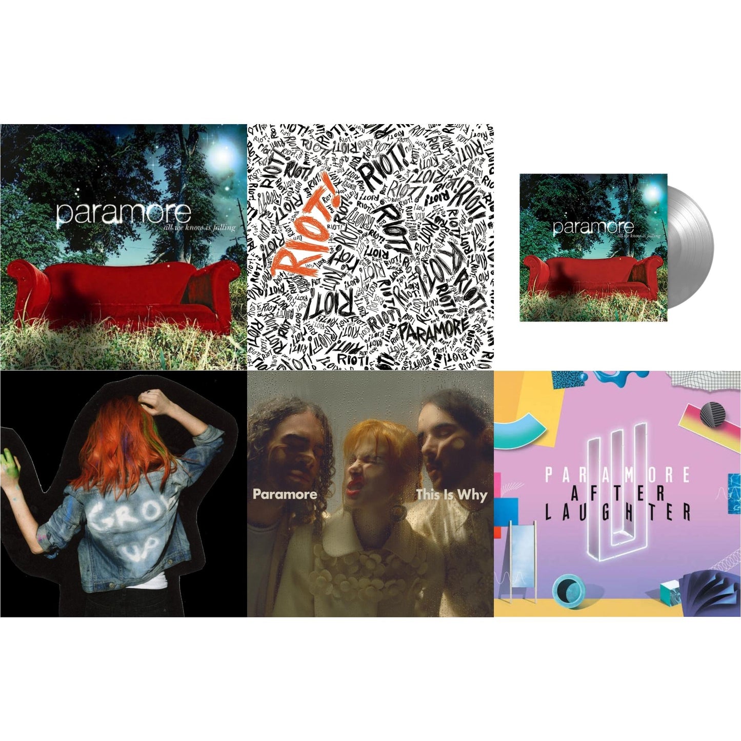 This is a 6 LP Vinyl SKU bundle.
1.This LP Vinyl is brand new.Format: LP VinylThis item's title is: Paramore (2LP)Artist: ParamoreBarcode: 075678617393Release Date: 1/5/2024
2.This LP Vinyl is brand new.