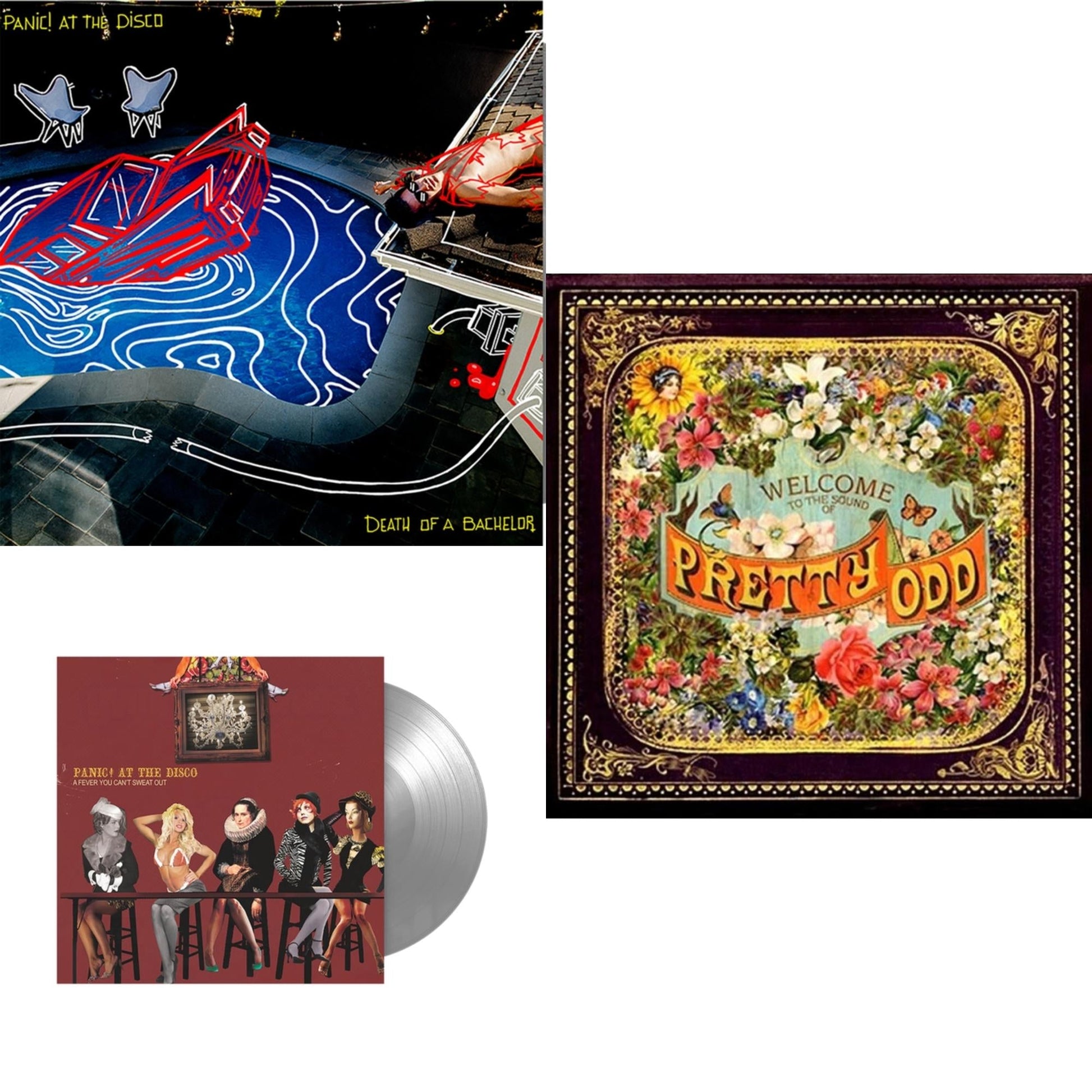 This is a 3 LP Vinyl SKU bundle.
1.This LP Vinyl is brand new.Format: LP VinylMusic Style: Power PopThis item's title is: Death Of A Bachelor (Fbr 25Th Anniversary/Silver LP Vinyl)Artist: Panic! At The DiscoLabel: FBY/WEA/FUELED BY RAMENBarcode: 075678645563Release Date: 3/26/2021
2.