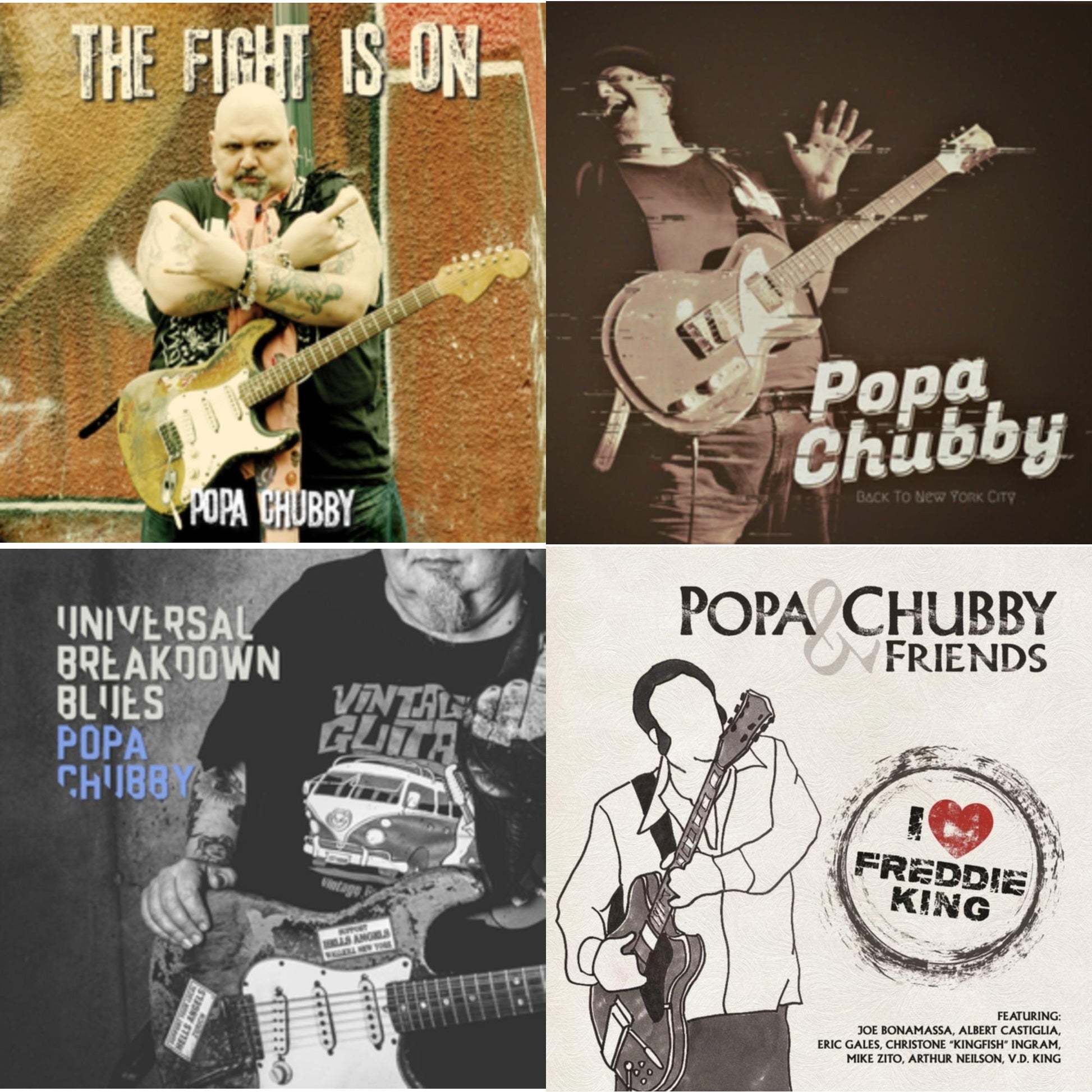 This is a 4 LP Vinyl SKU bundle.
1.This LP Vinyl is brand new.Format: LP VinylMusic Style: Blues RockThis item's title is: Fight Is OnArtist: Popa ChubbyLabel: DIXIEFROGBarcode: 5400863054014Release Date: 3/18/2022
2.This LP Vinyl is brand new.