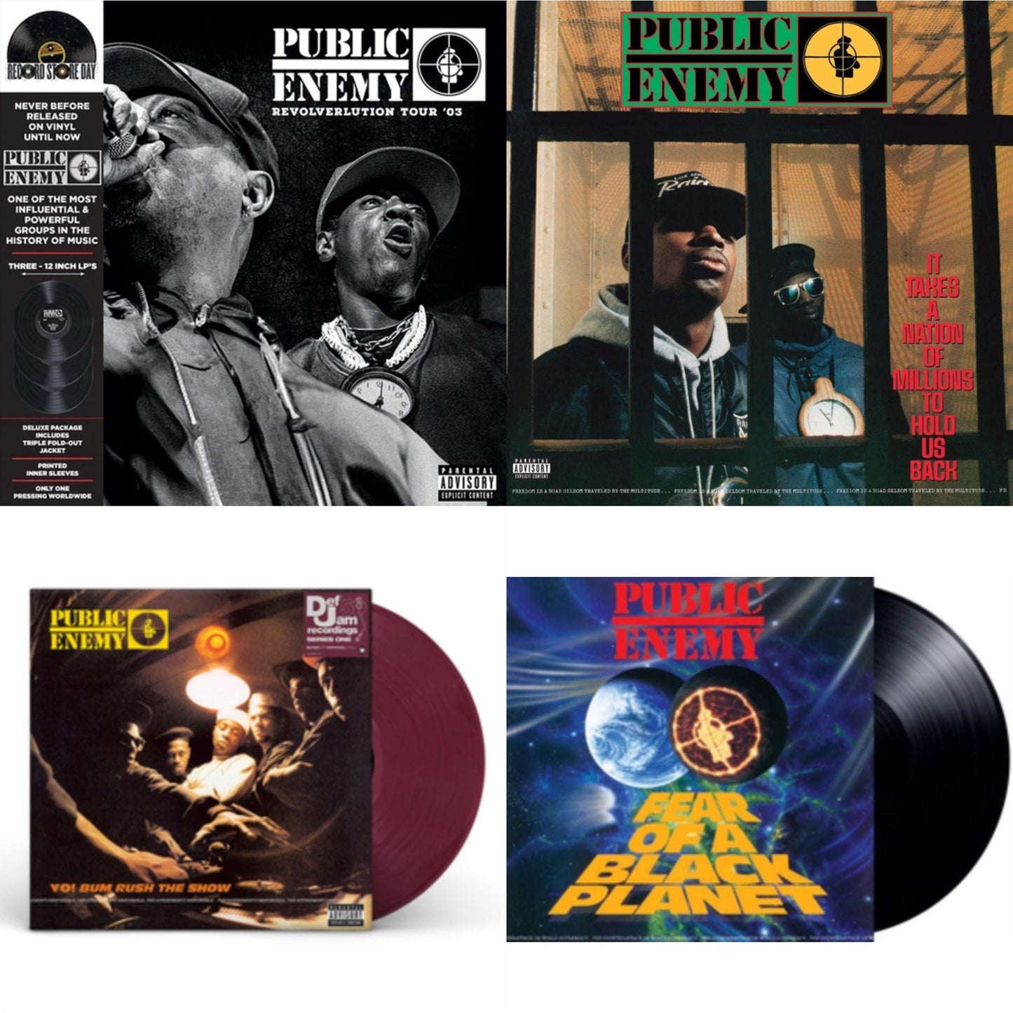 Revolverlution Tour 2003 (3LP) & It Takes A Nation Of Millions To Hold Us Back (35Th Anniversary) (2LP) & Yo! Bum Rush The Show (X) (Fruit Punch LP Vinyl) (I) & Fear Of A Black Planet